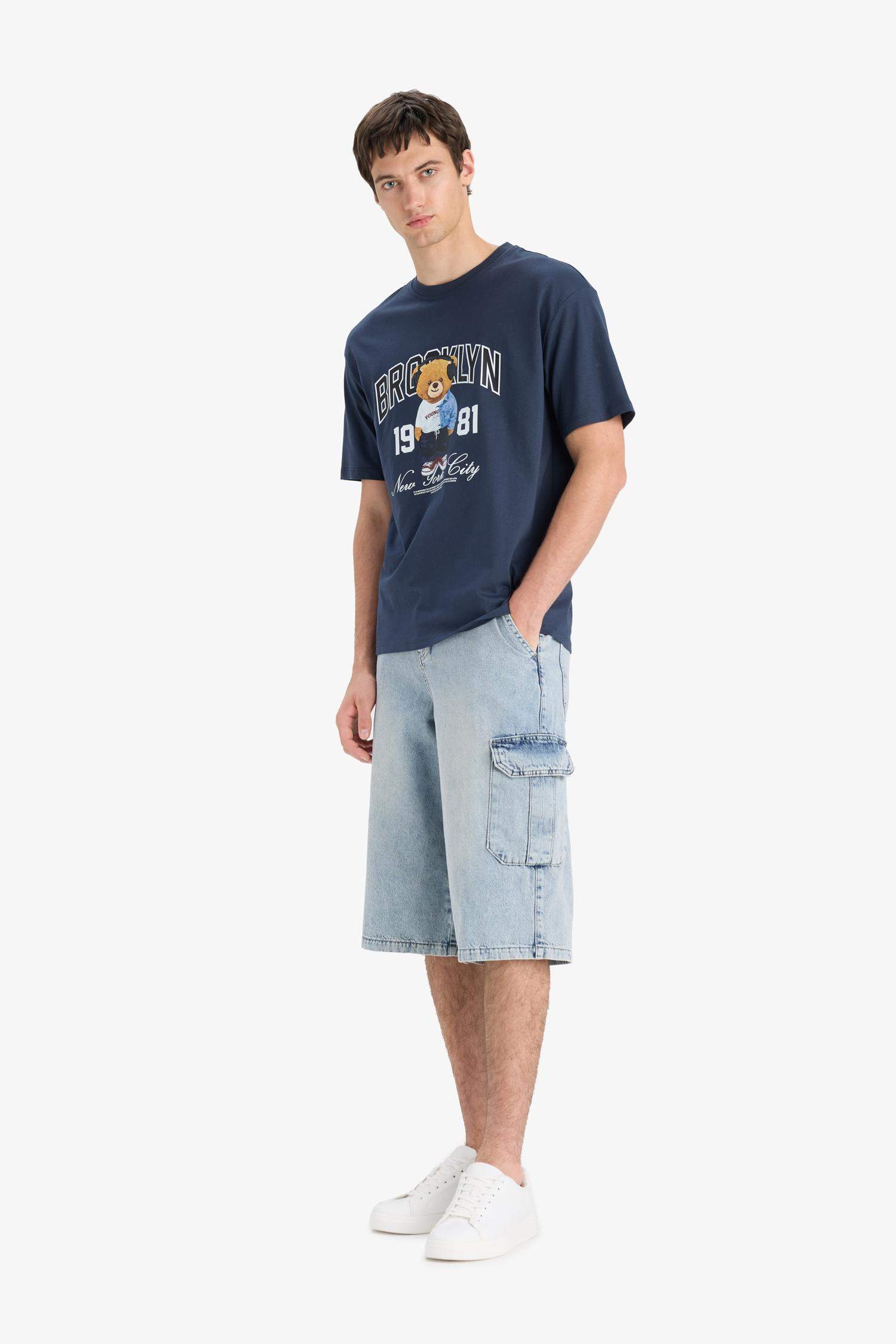 Cotton Denim Bermuda Shorts