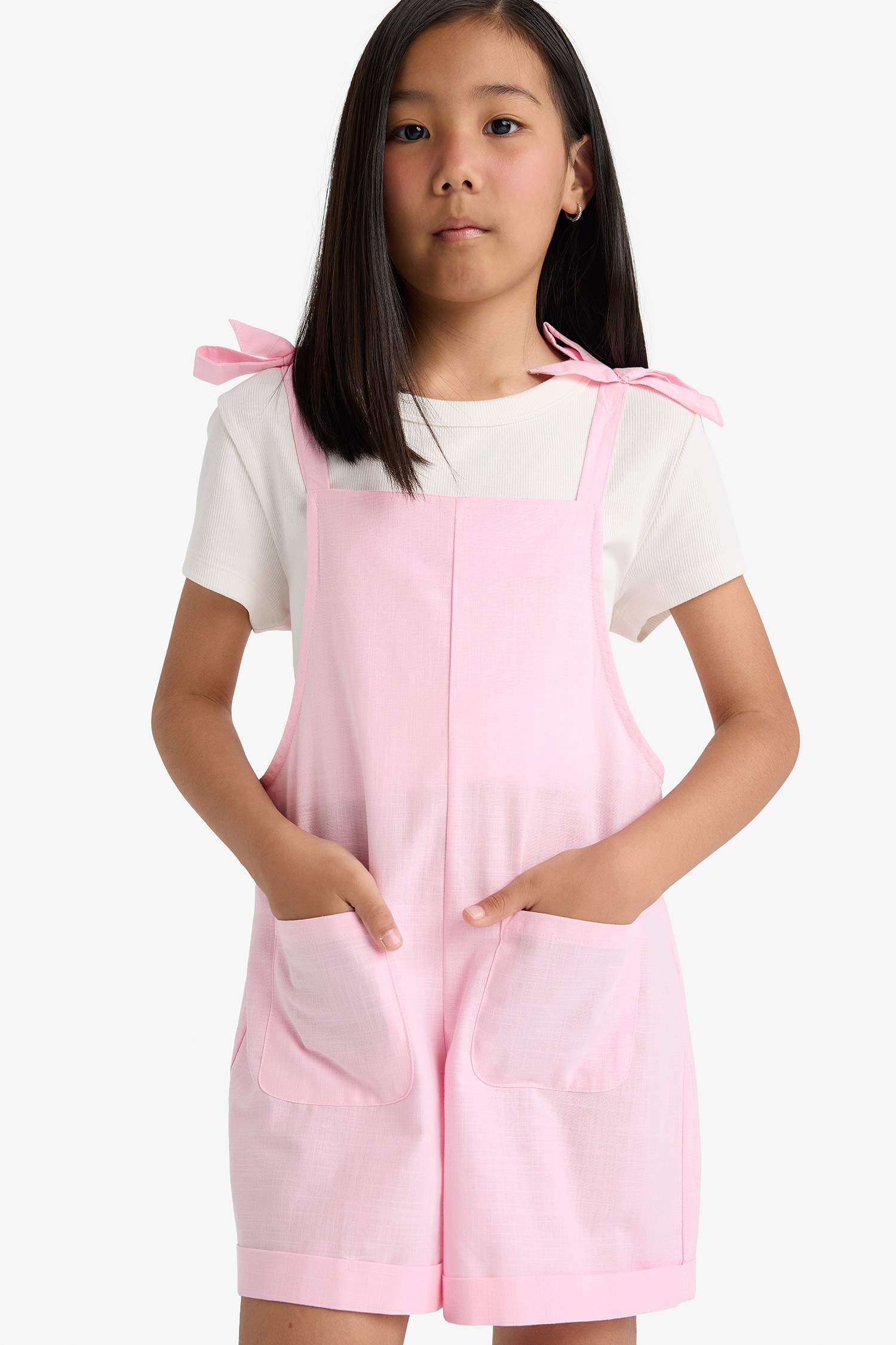 Girl Viscose Suspender Jumpsuit