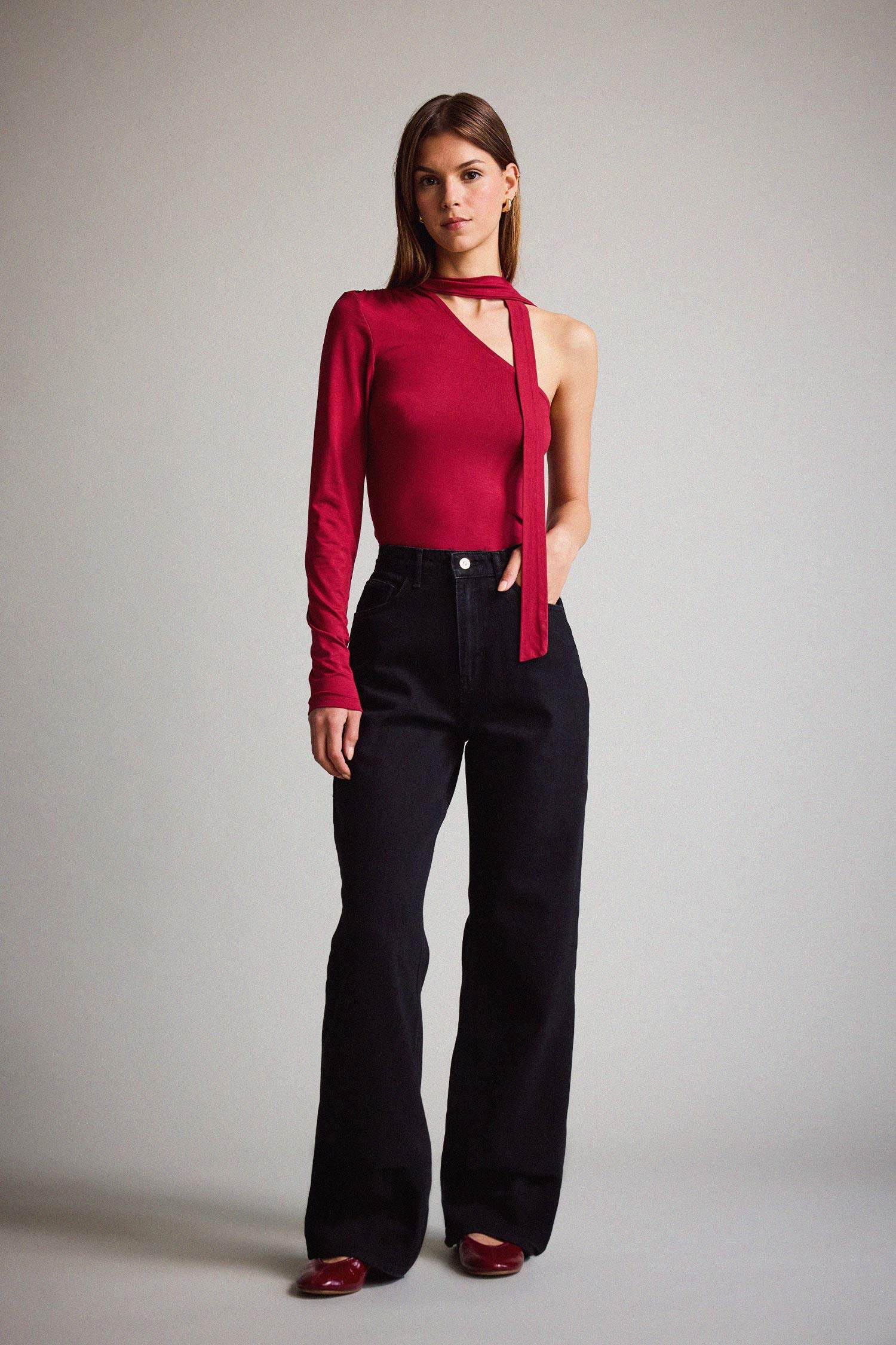 Straight Wide Yüksek Bel Uzun Jean Pantolon