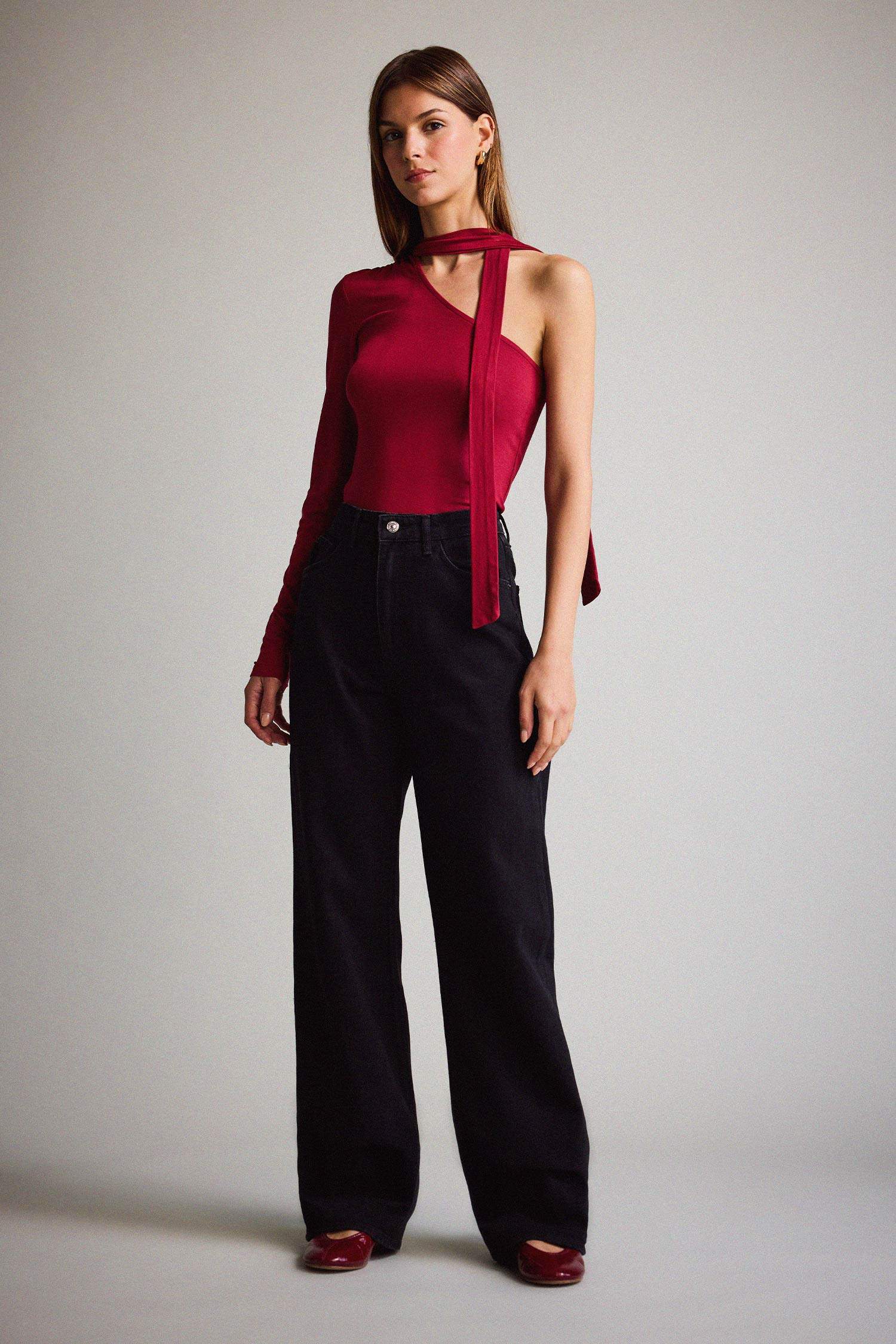 Straight Wide Yüksek Bel Uzun Jean Pantolon