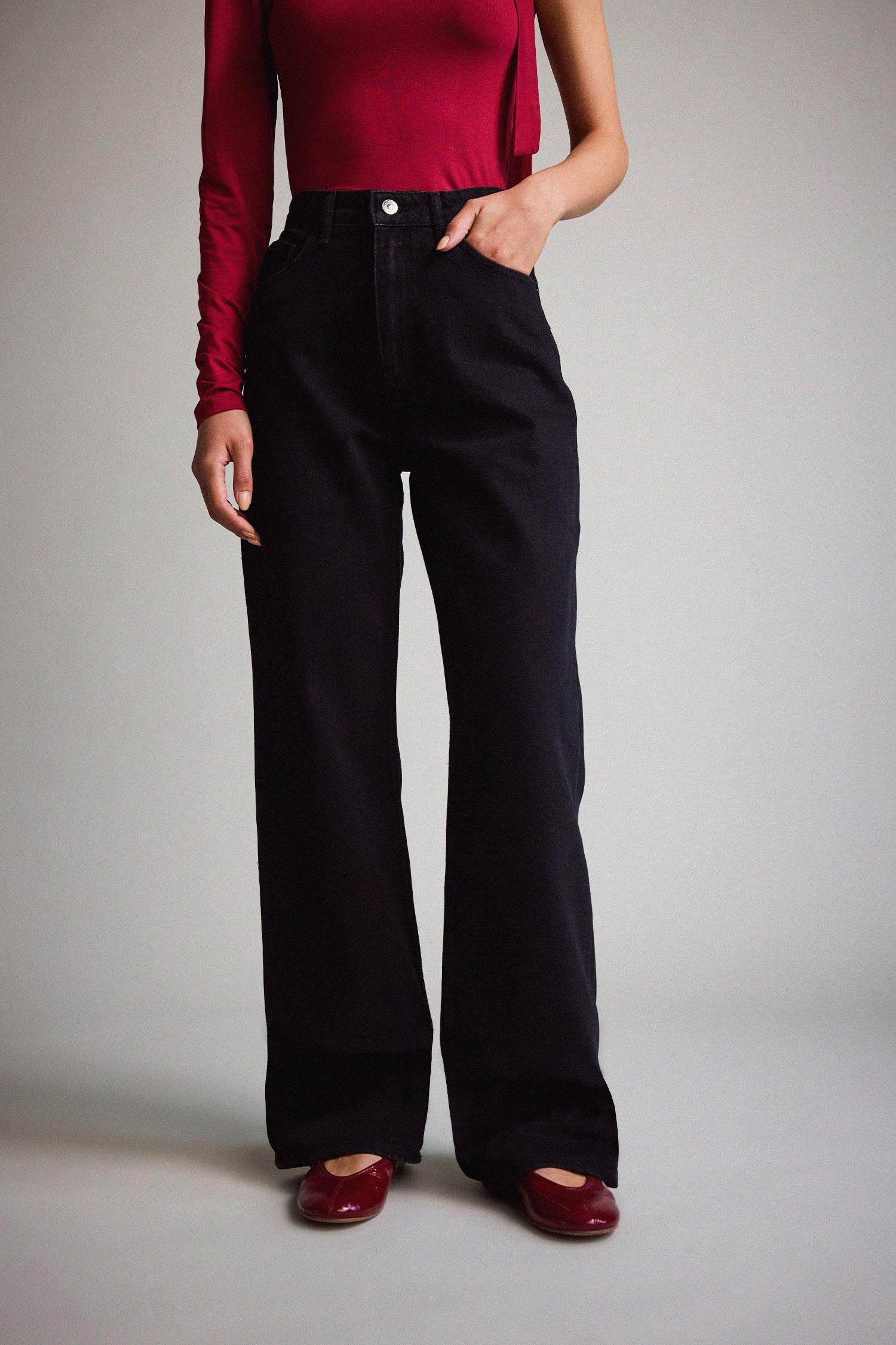 Straight Wide Yüksek Bel Uzun Jean Pantolon