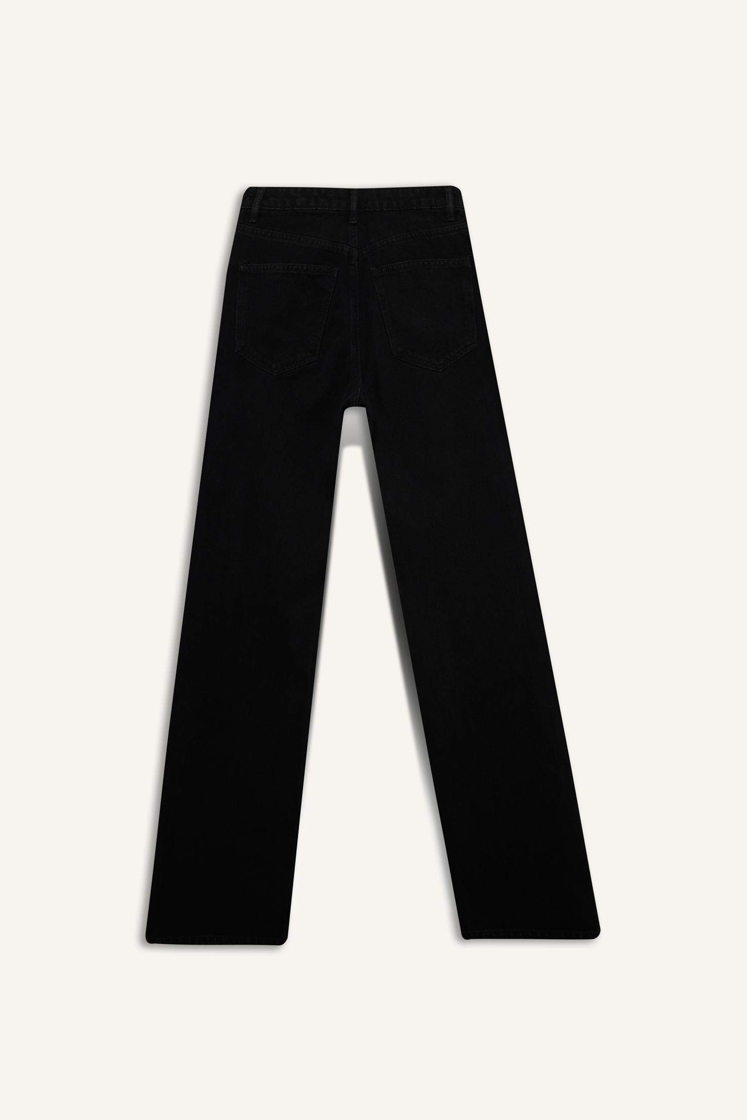 Straight Wide Yüksek Bel Uzun Jean Pantolon