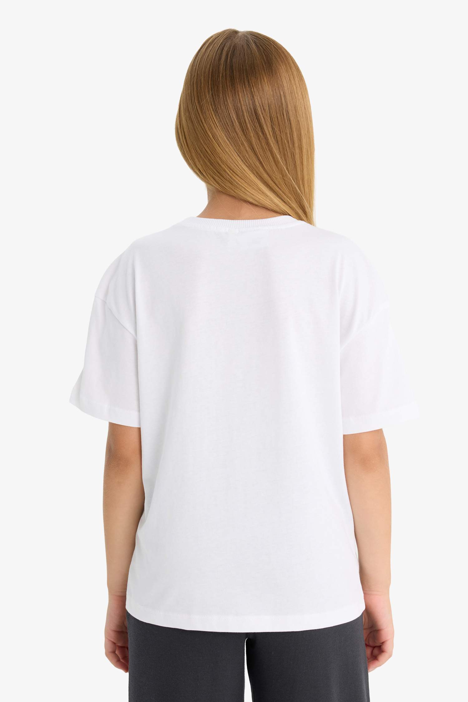 Kız Çocuk Hello Kitty Relax Fit Bisiklet Yaka Kısa Kollu Tişört