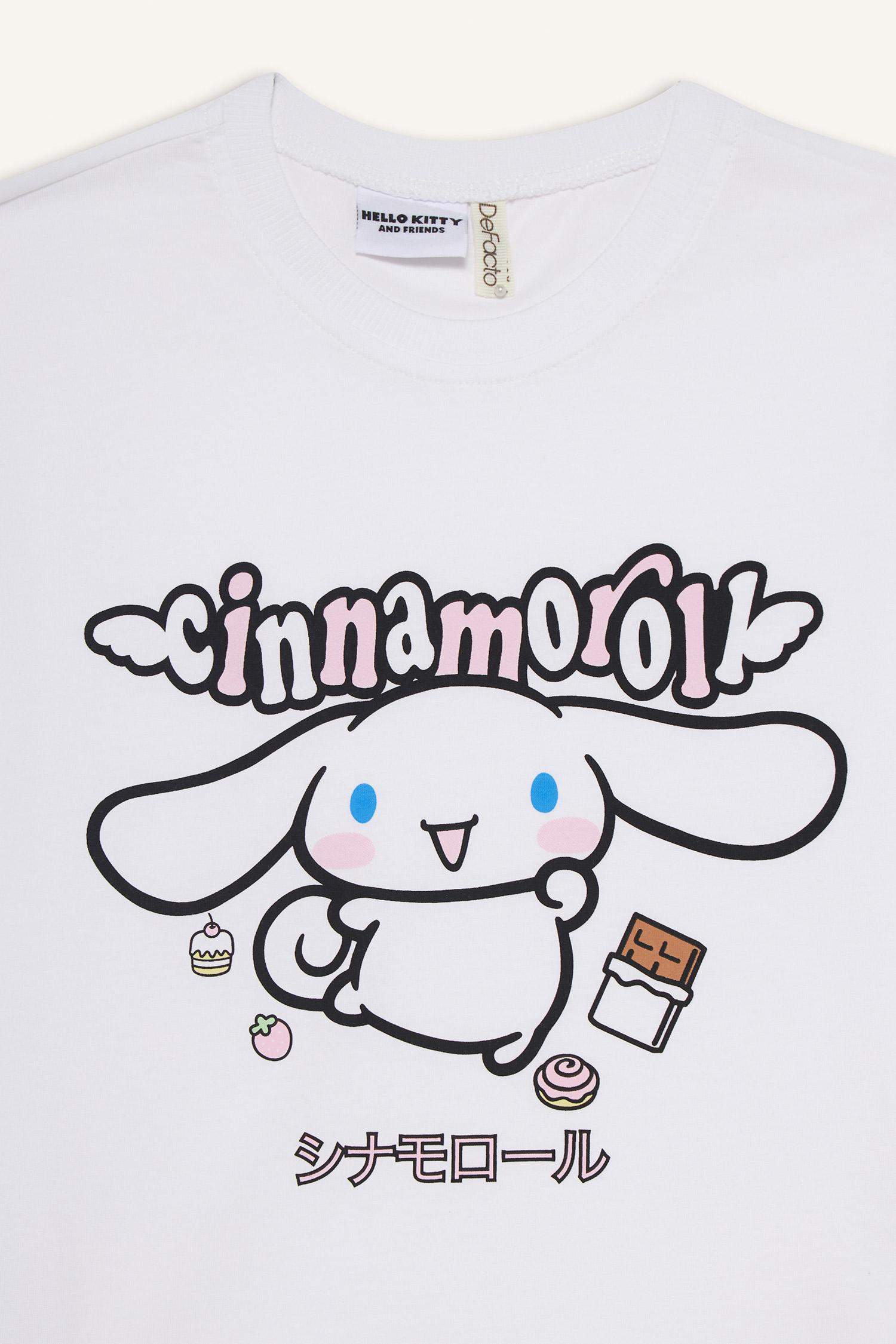 Kız Çocuk Hello Kitty Relax Fit Bisiklet Yaka Kısa Kollu Tişört