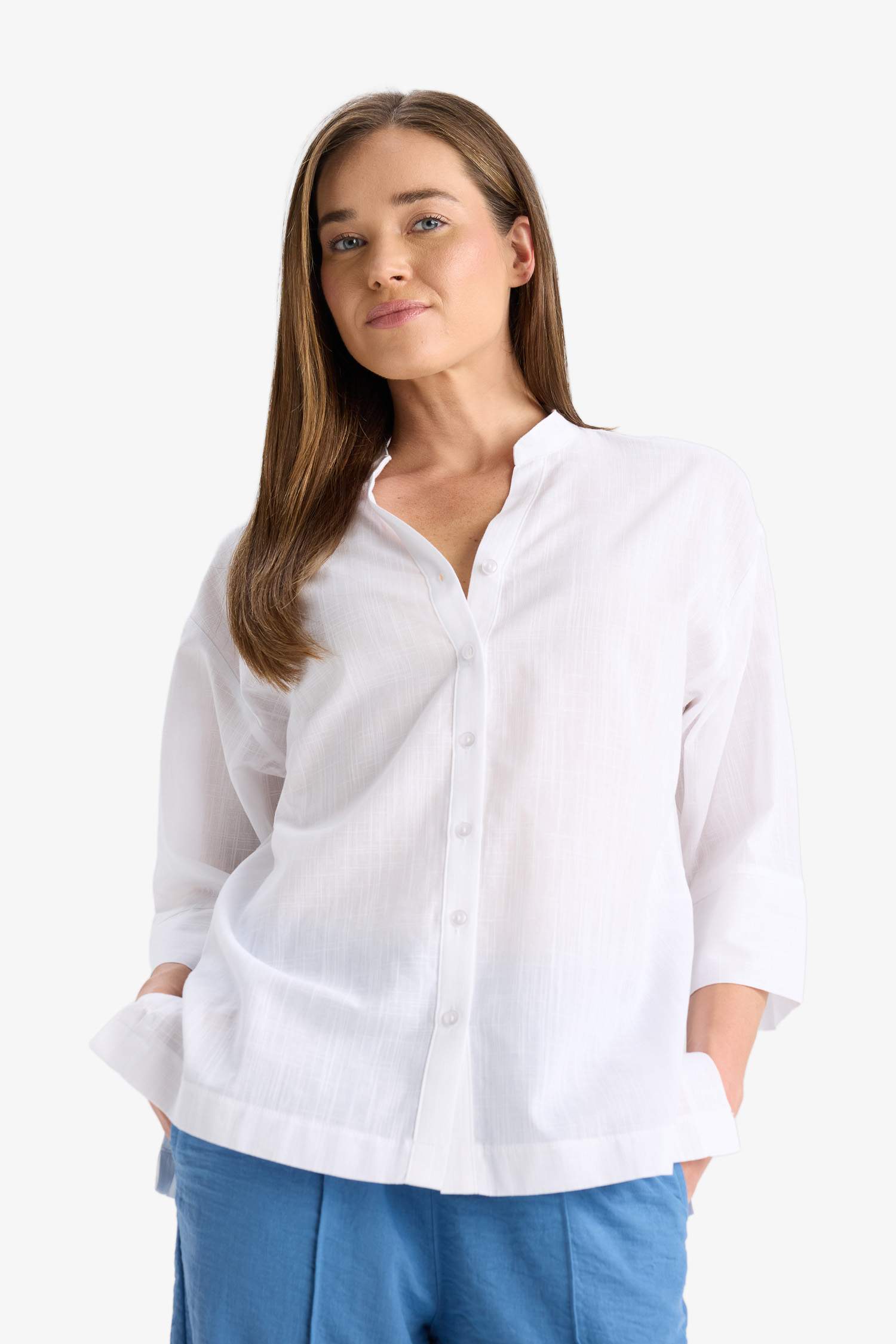 Regular Fit Cotton Half Sleeve White Shirt