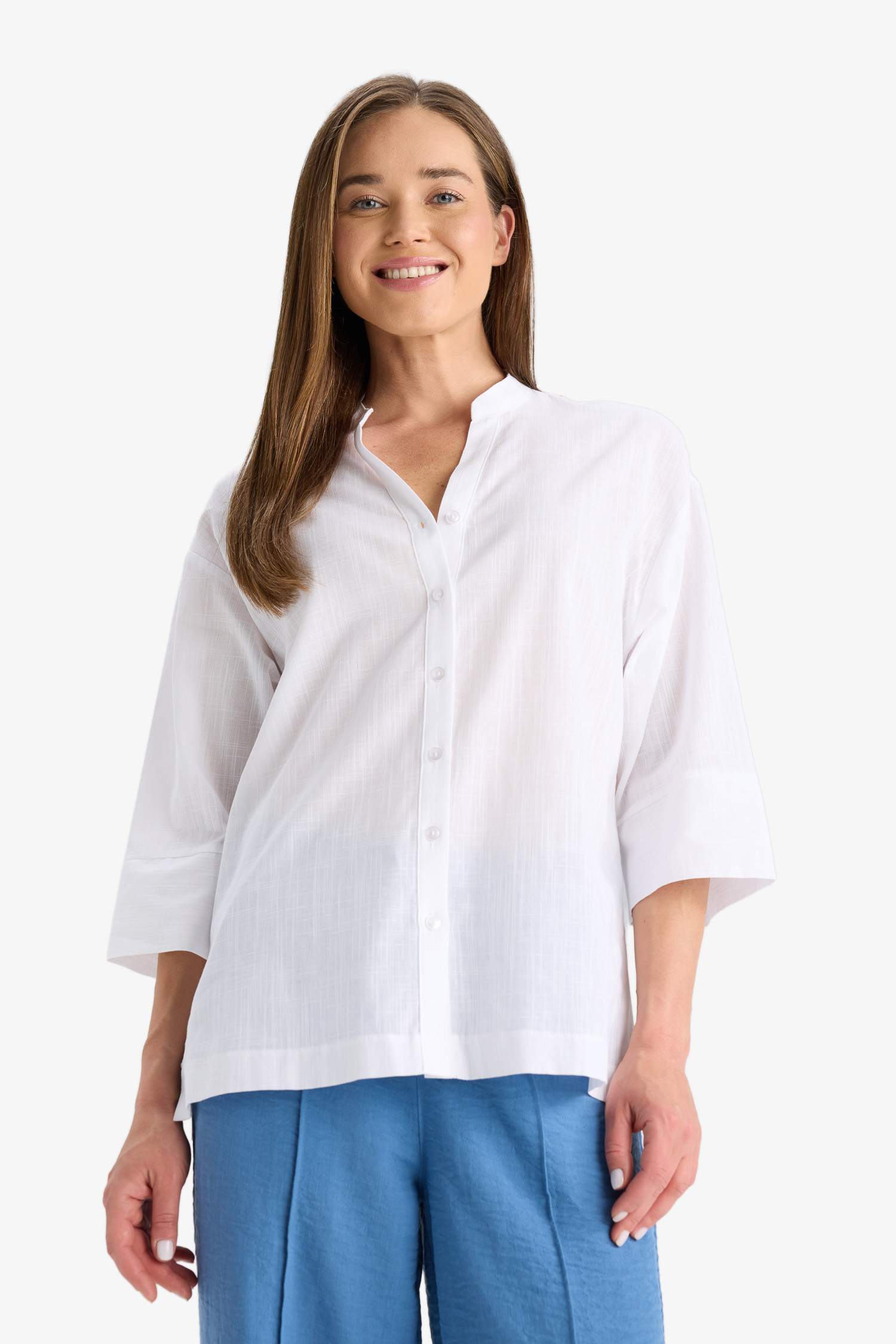Regular Fit Cotton Half Sleeve White Shirt