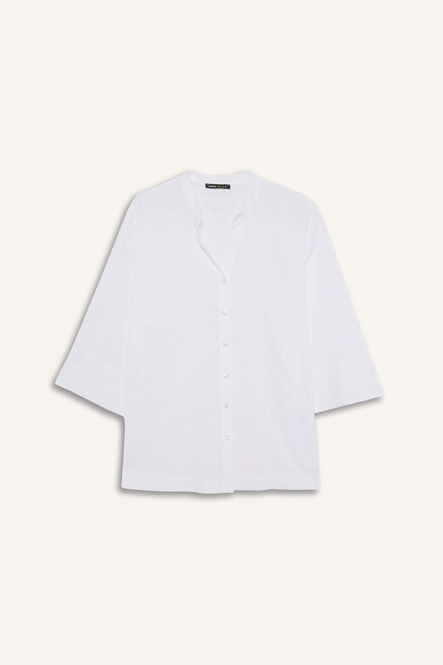 Regular Fit Cotton Half Sleeve White Shirt