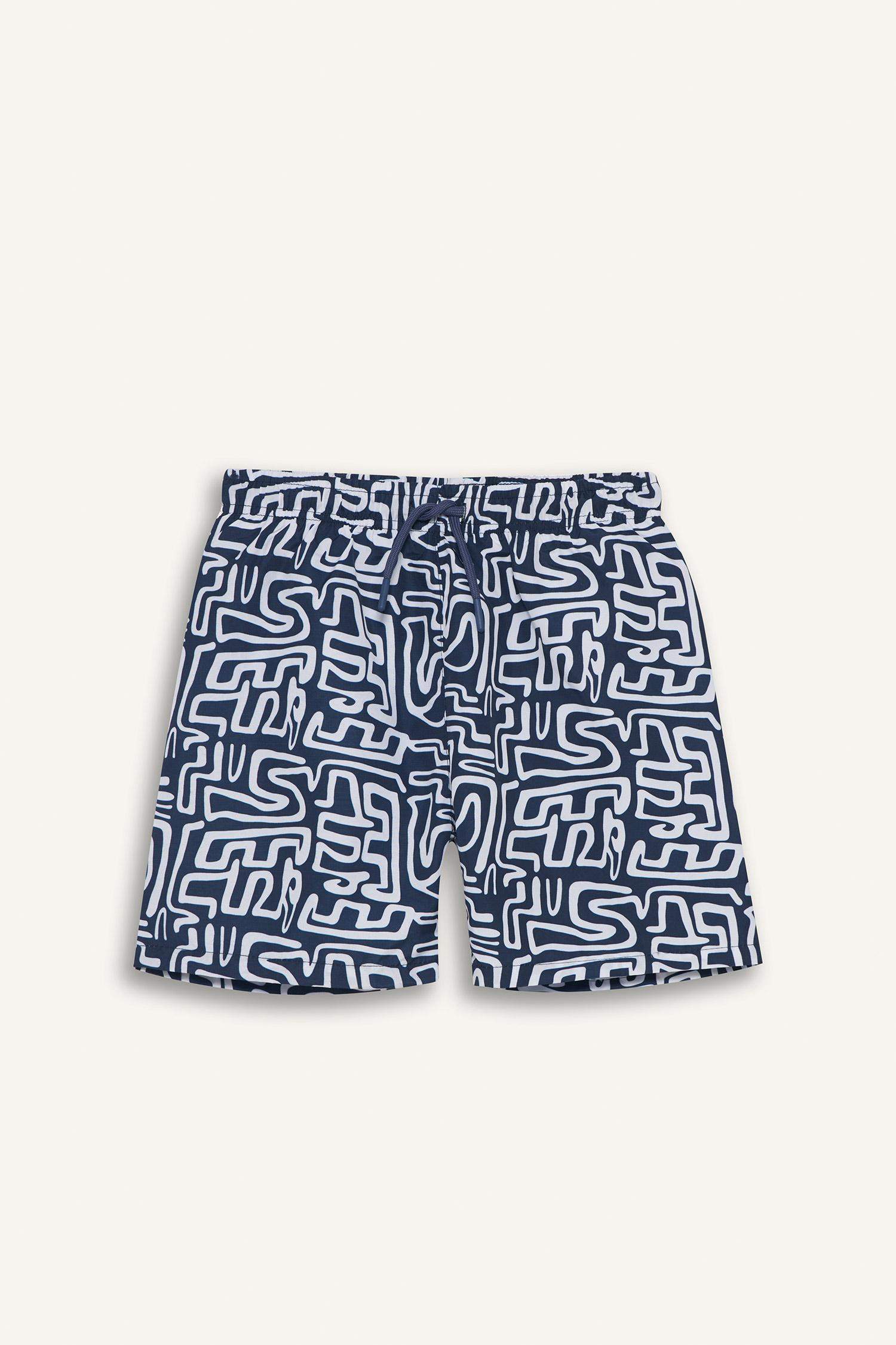 شورت بحر اولادي أبيض كحلي