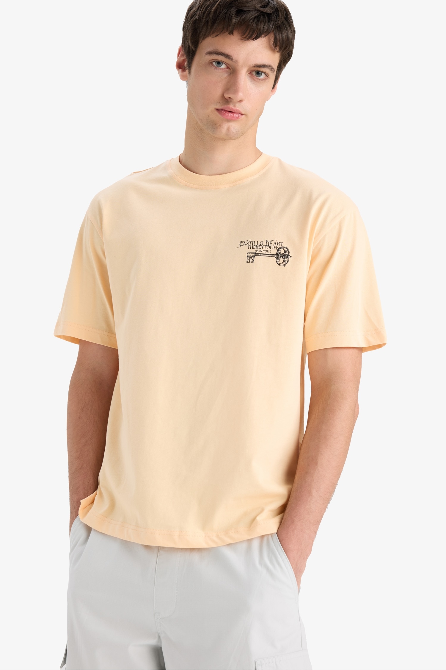 تيشيرت قطن نص ردن اوفر سايز بياخة مستديرة