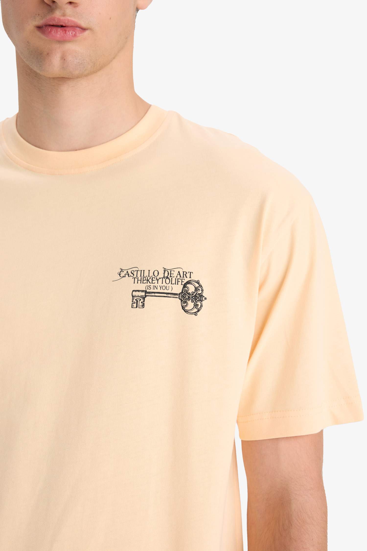 تيشيرت قطن نص ردن اوفر سايز بياخة مستديرة