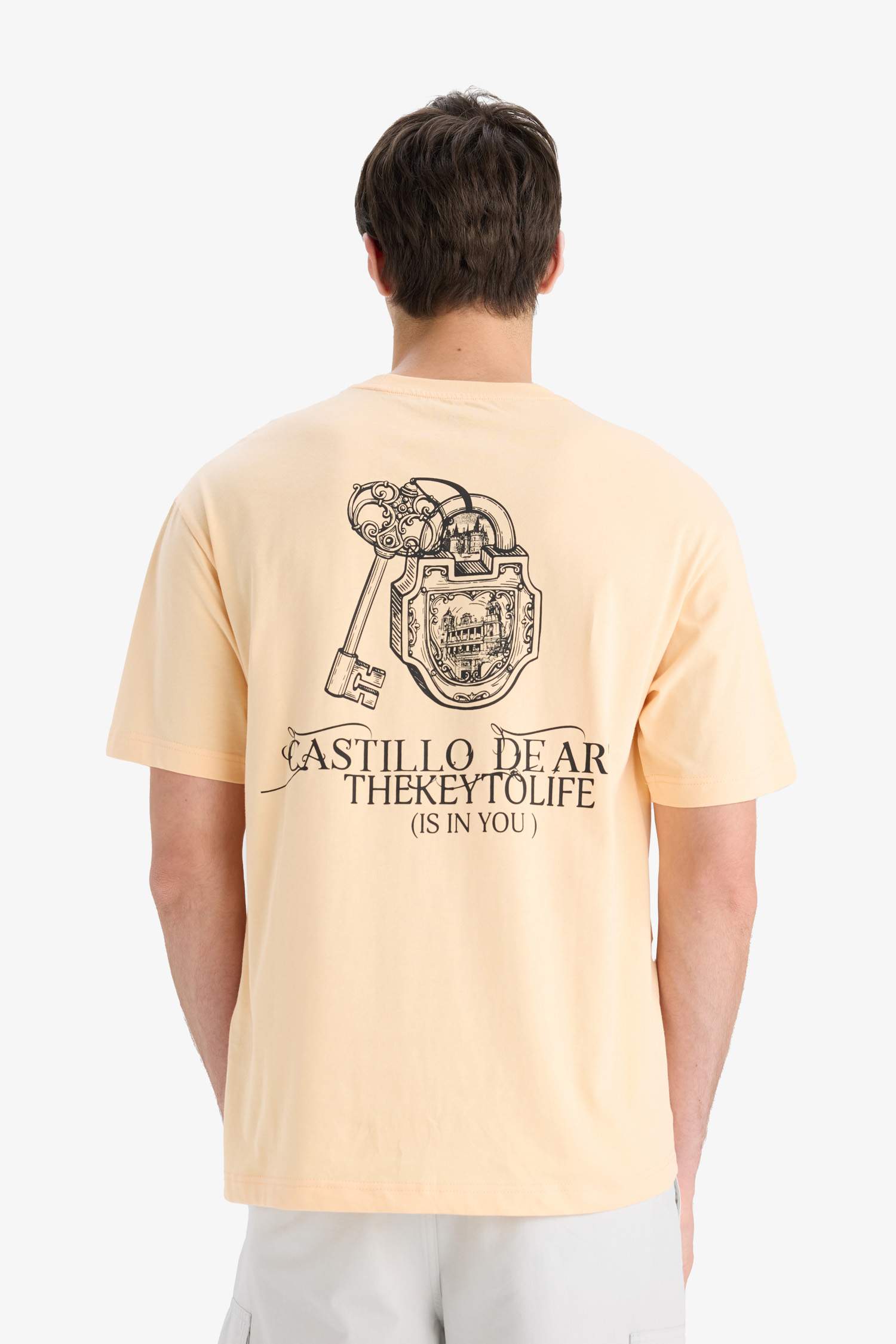 تيشيرت قطن نص ردن اوفر سايز بياخة مستديرة