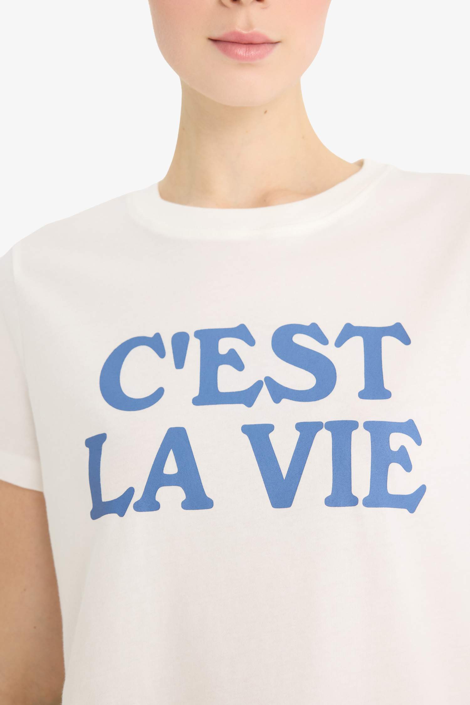 Regular Fit Crew Neck Printed Cotton T-Shirt