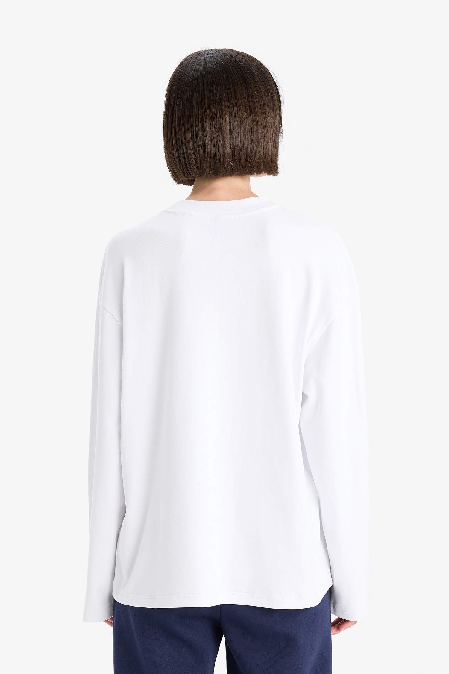 Oversize Fit Crew Neck Long Sleeve T-shirt