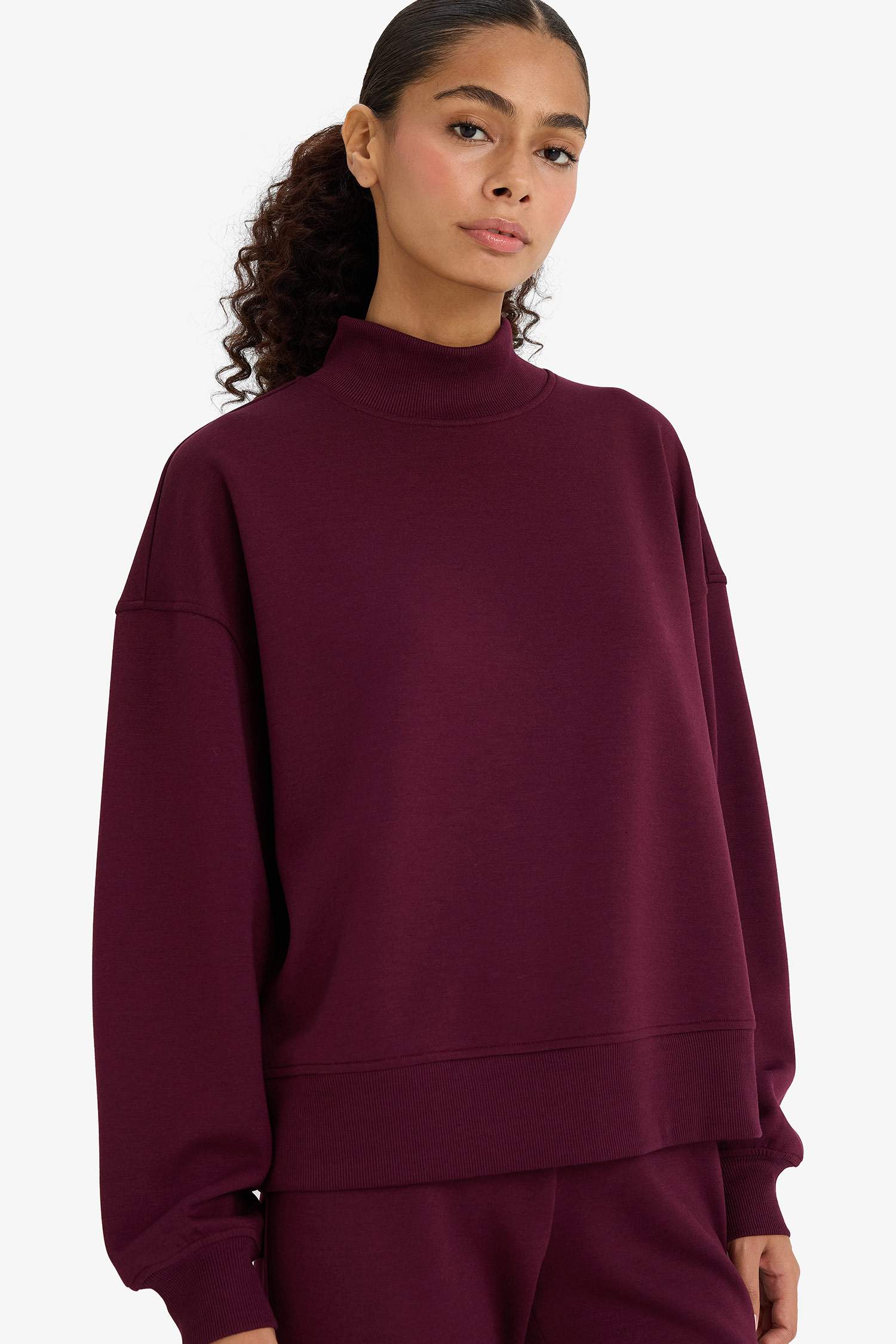 Relax Fit Stand Collar Sweatshirt