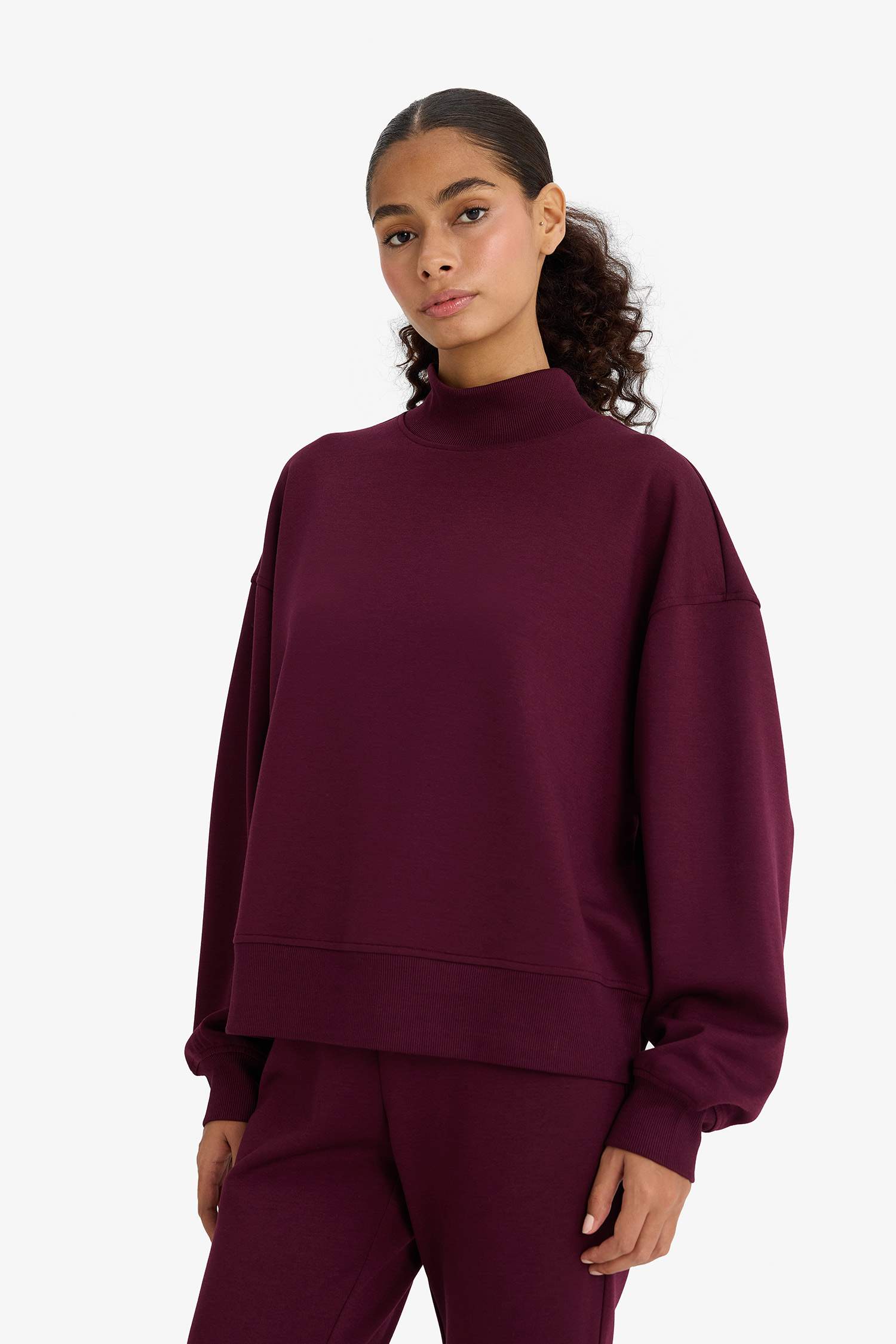 Relax Fit Stand Collar Sweatshirt