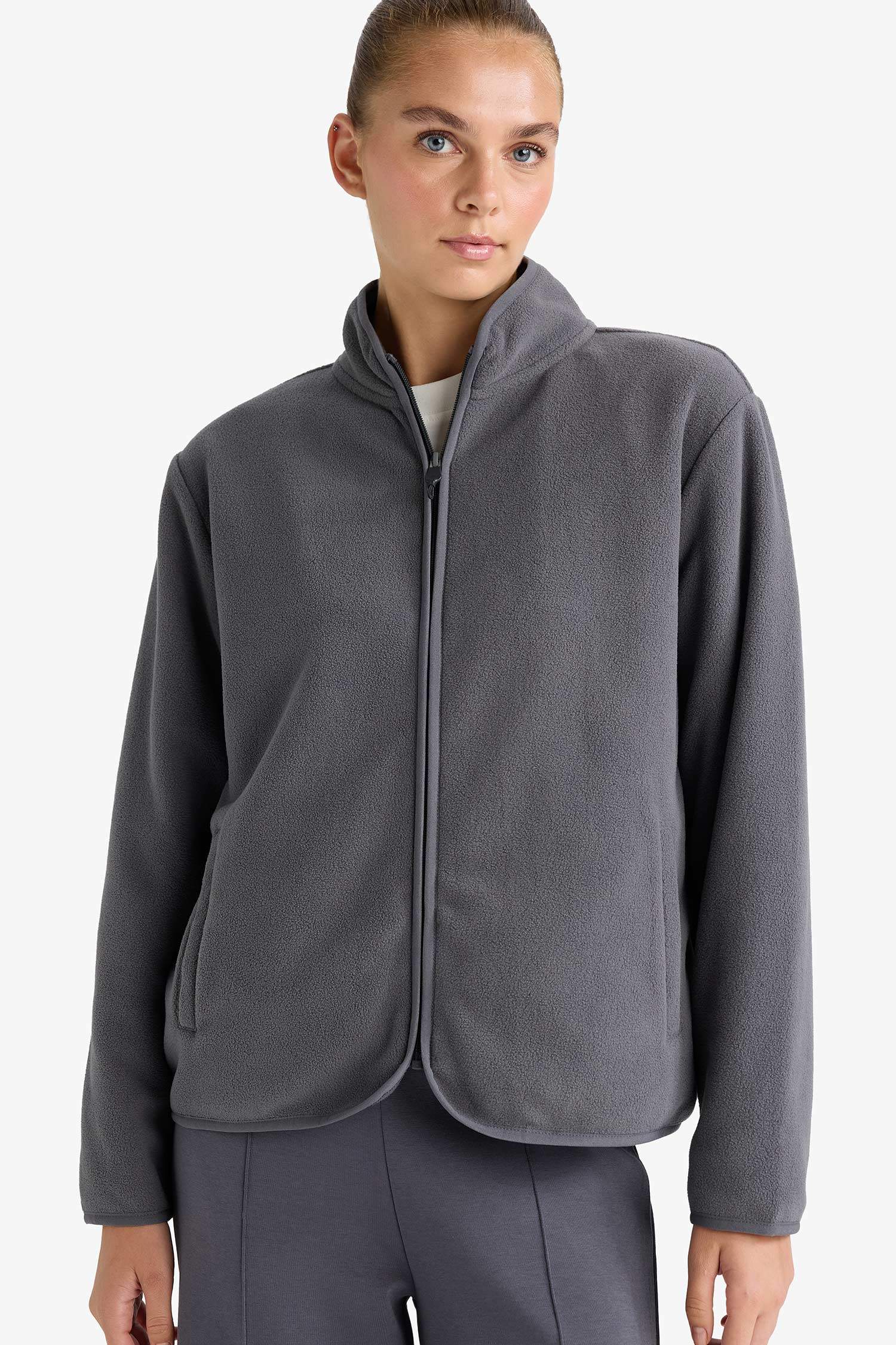 Veste polaire à col montant Coupe régulière