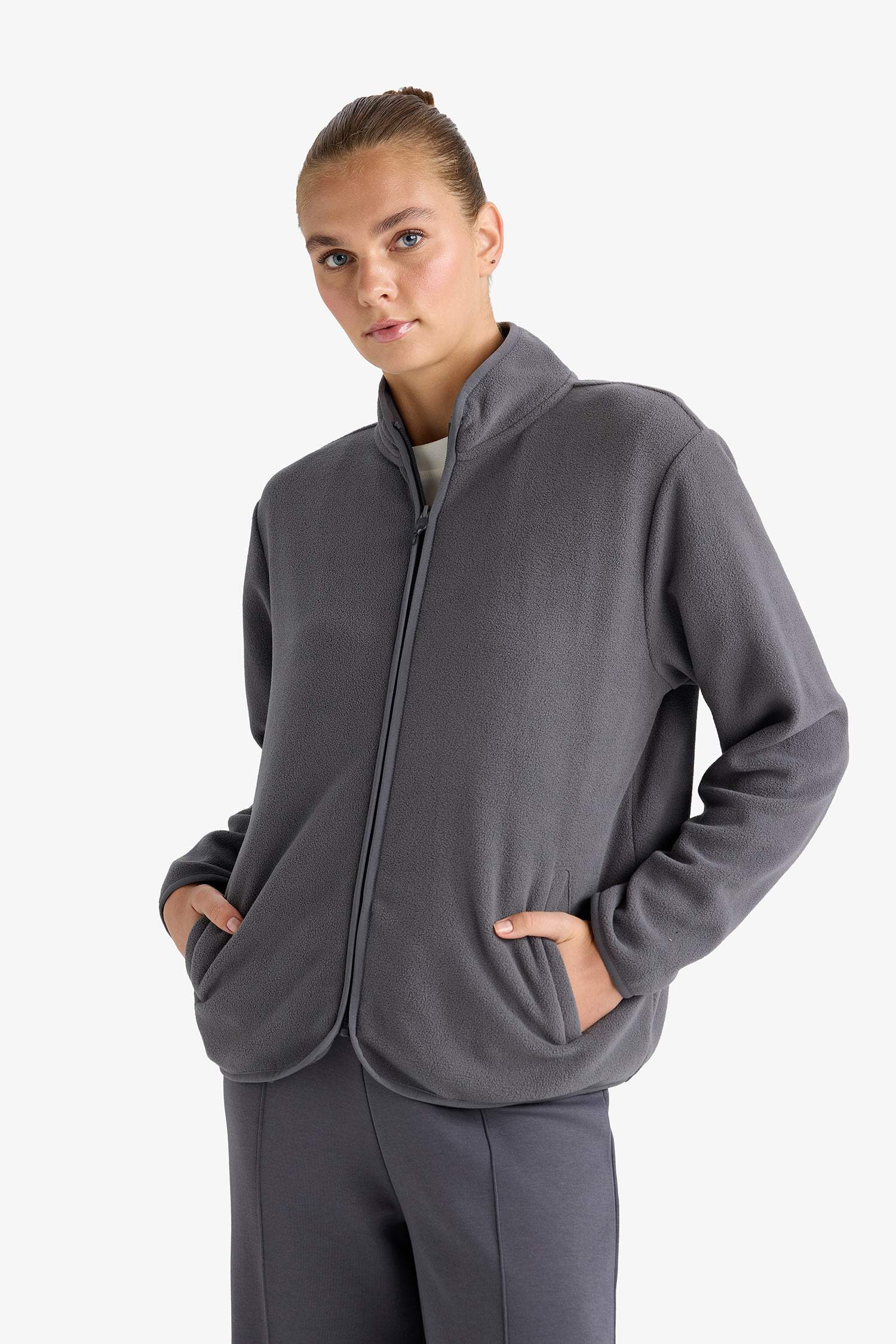 Veste polaire à col montant Coupe régulière