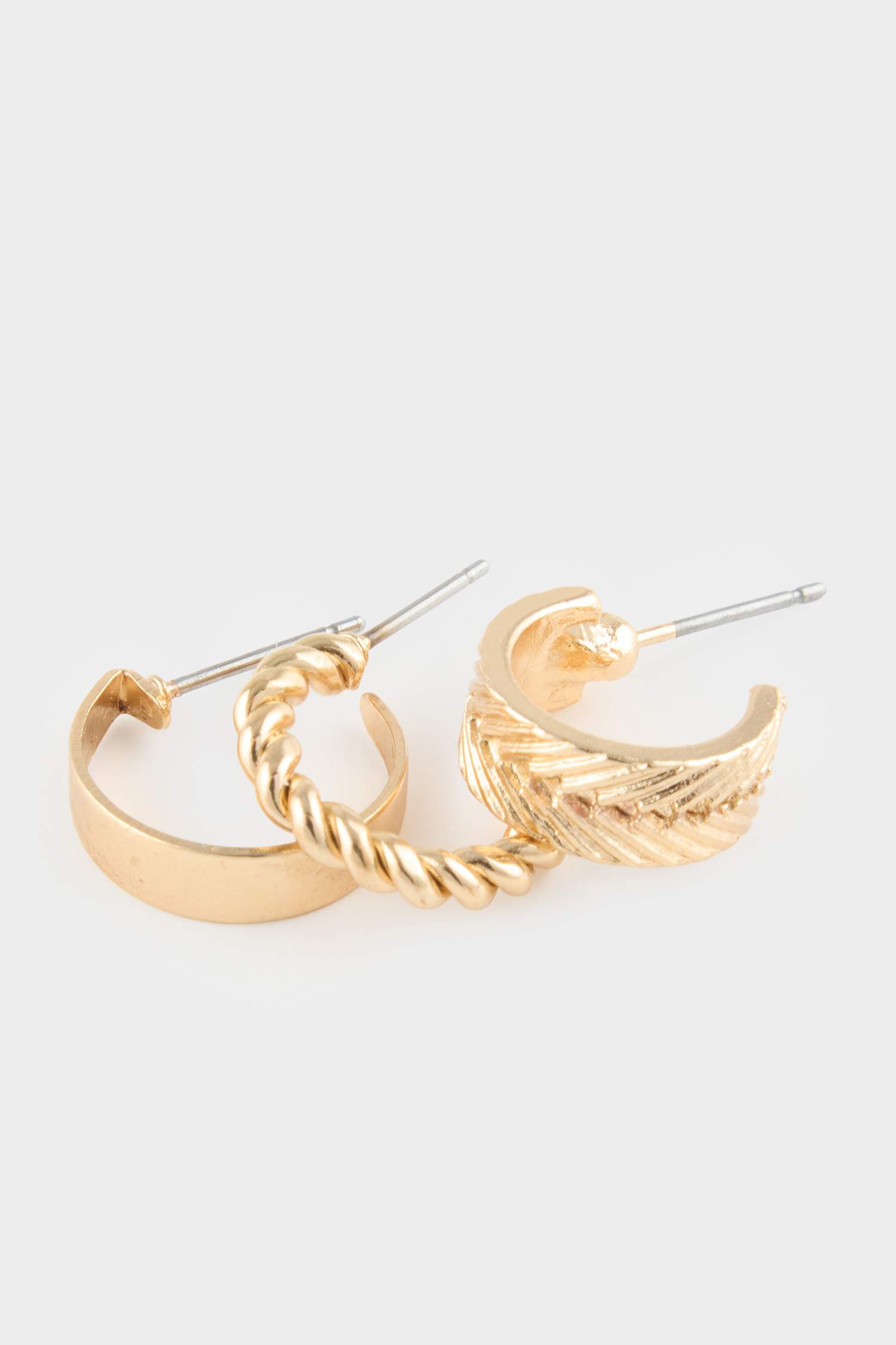 Kadın 5'li Gold Halka Küpe