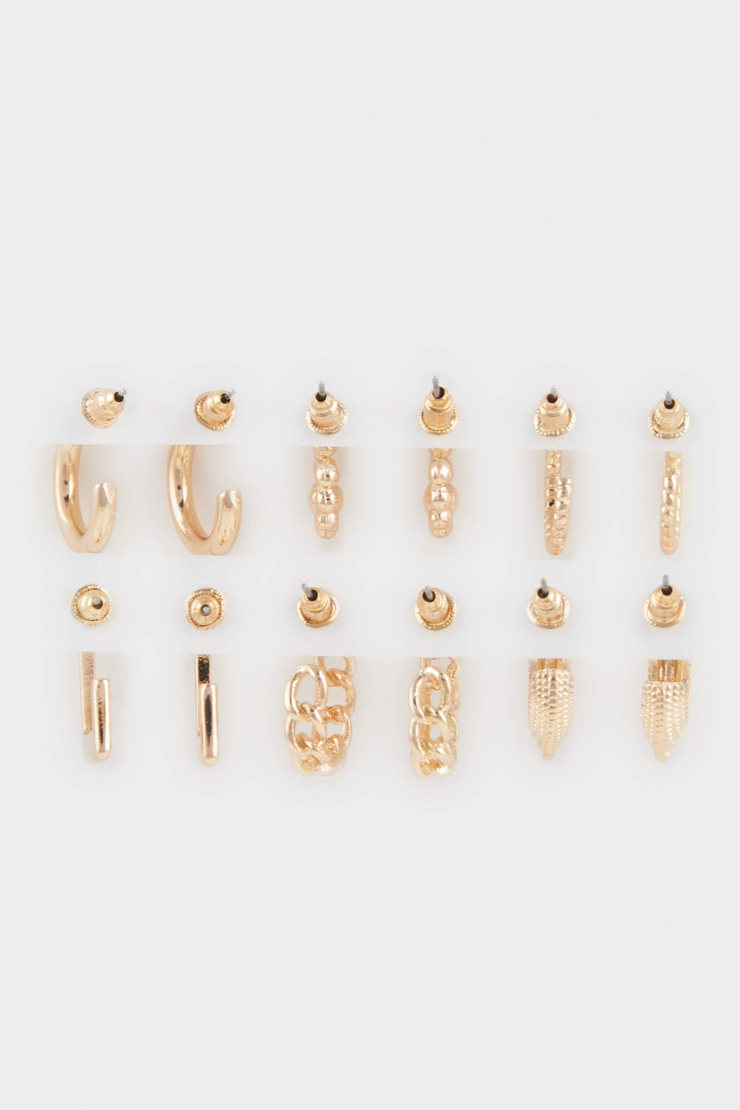 Kadın 6'lı Gold Halka Küpe