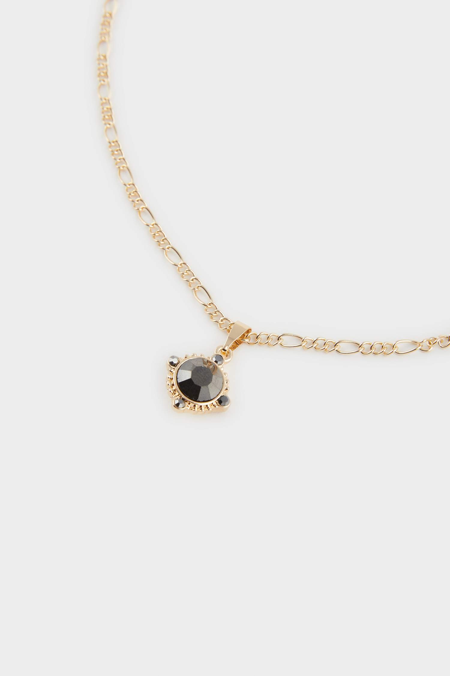 Kadın Taşlı Gold Kolye