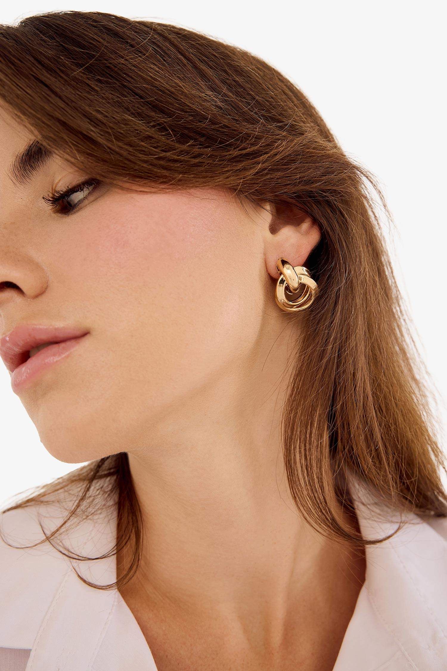 Kadın 3'lü Gold Küpe