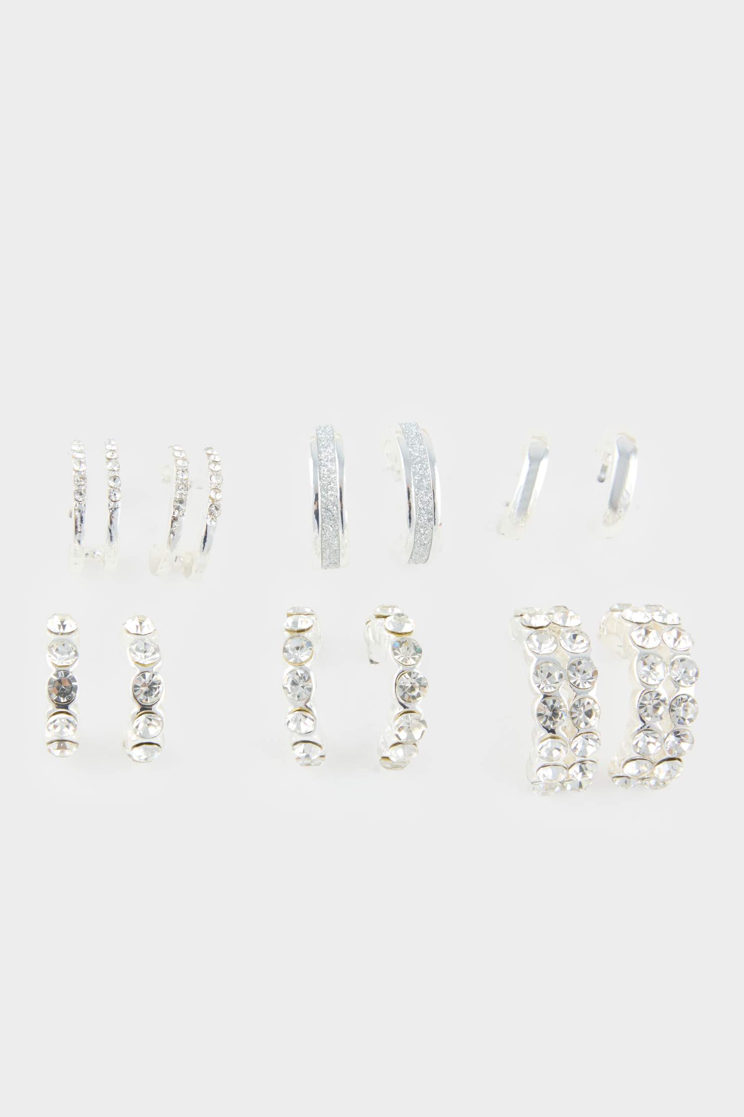 Kadın 6'lı Silver Halka Küpe