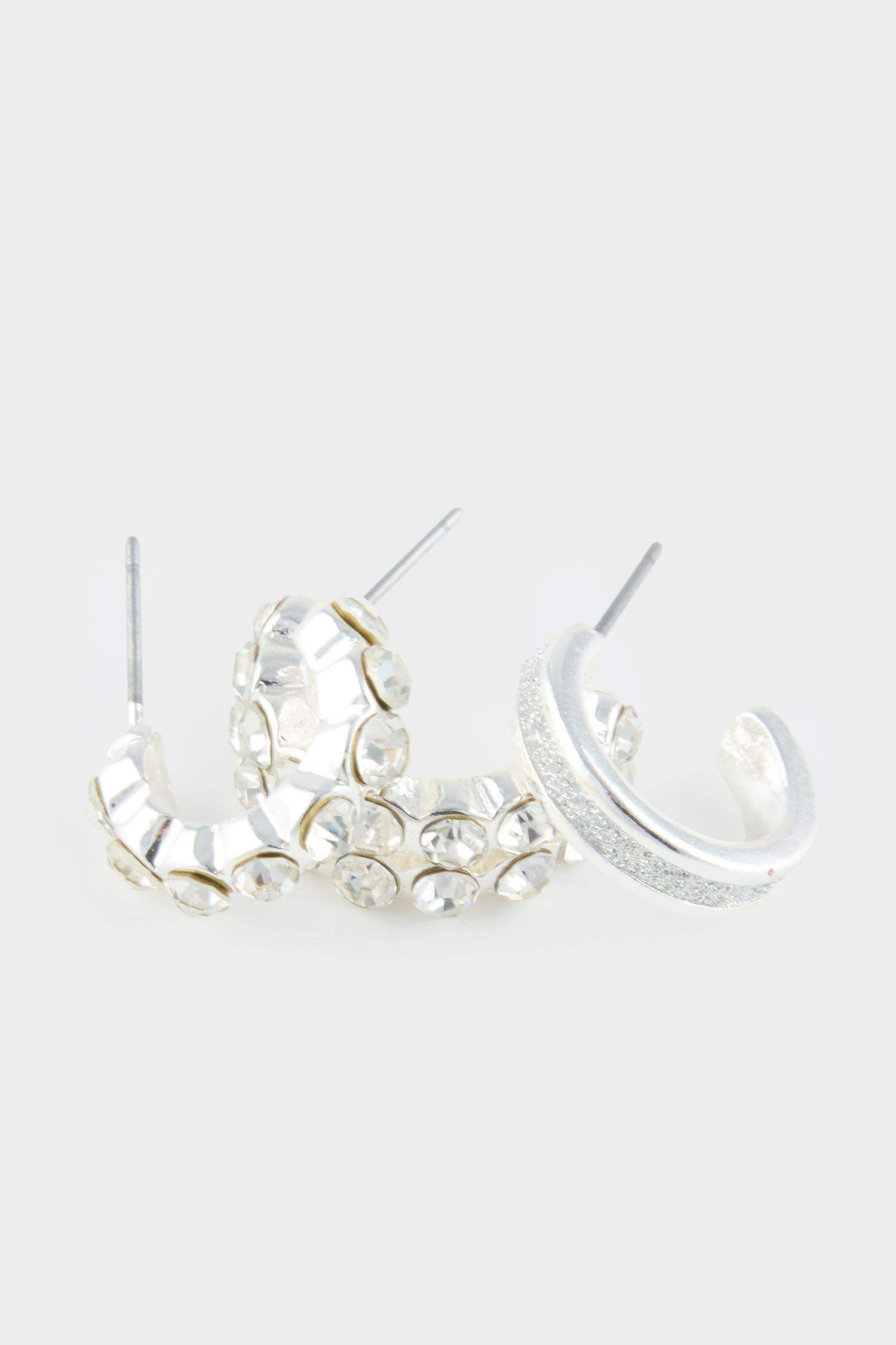 Kadın 6'lı Silver Halka Küpe