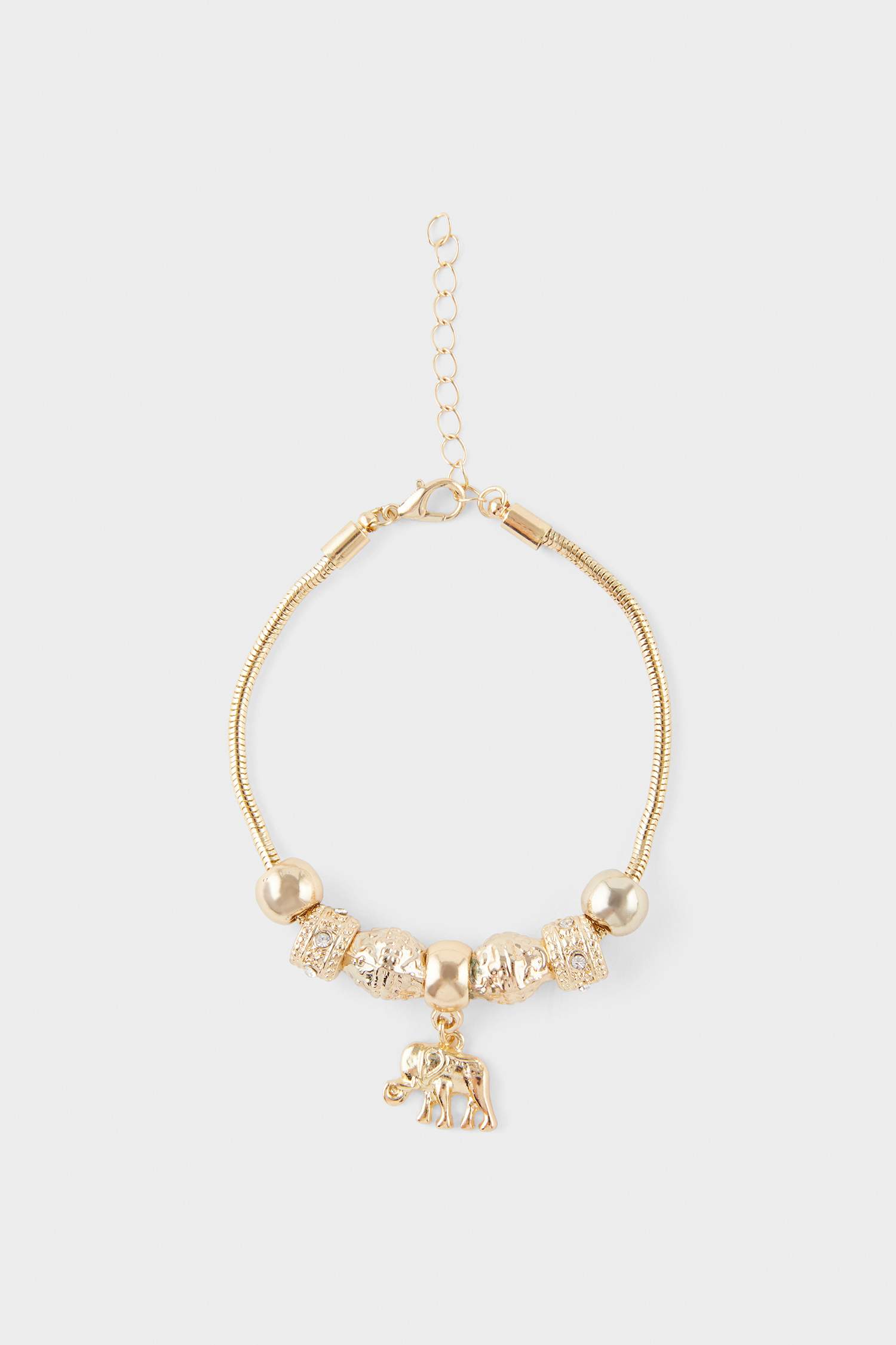 Kadın Fil Charmlı Gold Bileklik