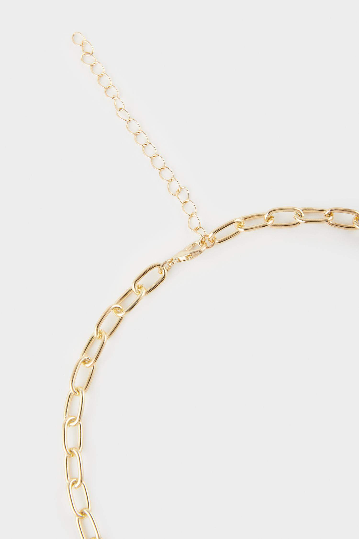 Kadın Kalp Charmlı Gold Kolye