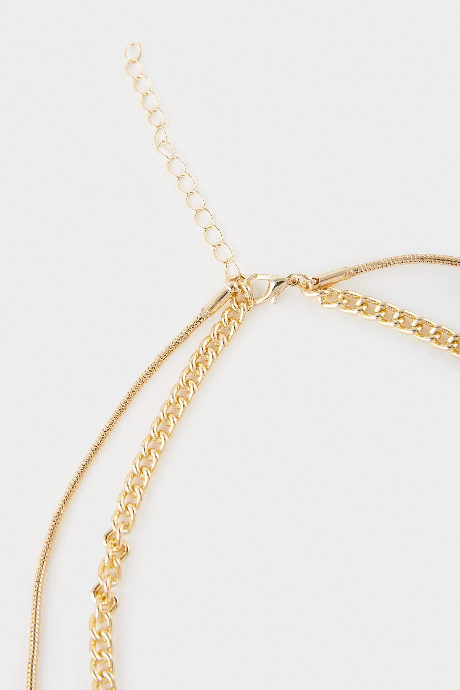 Kadın 2'li Gold Kolye