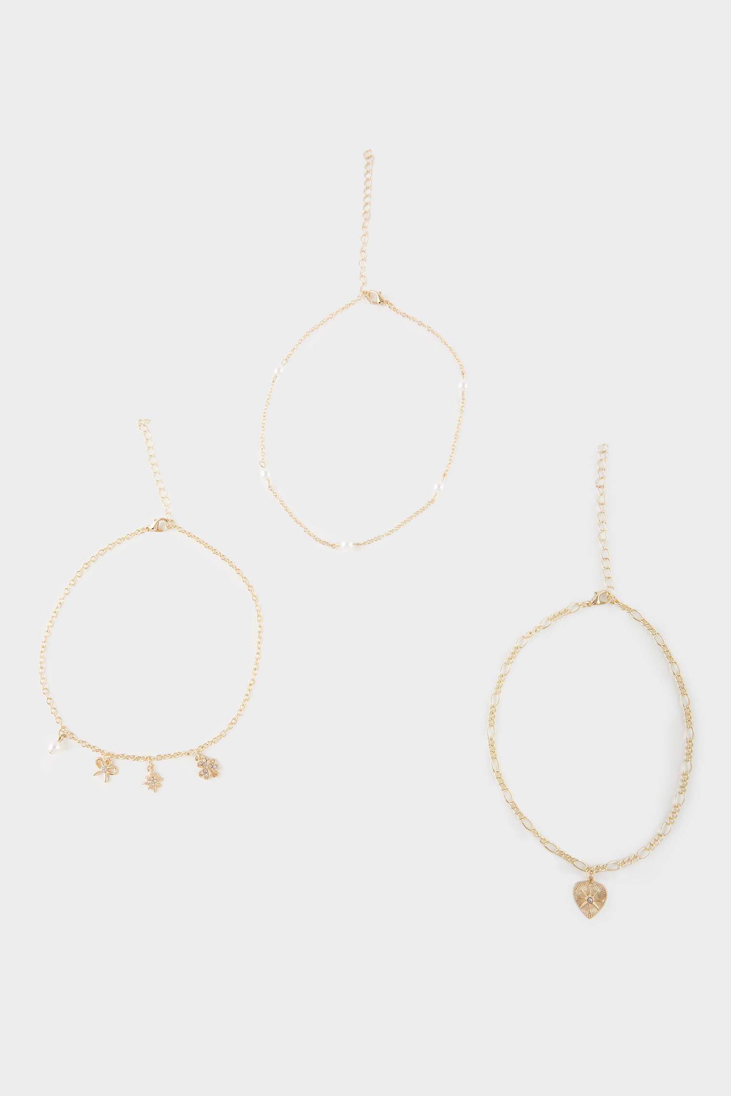 Kadın 3'lü Gold Kolye