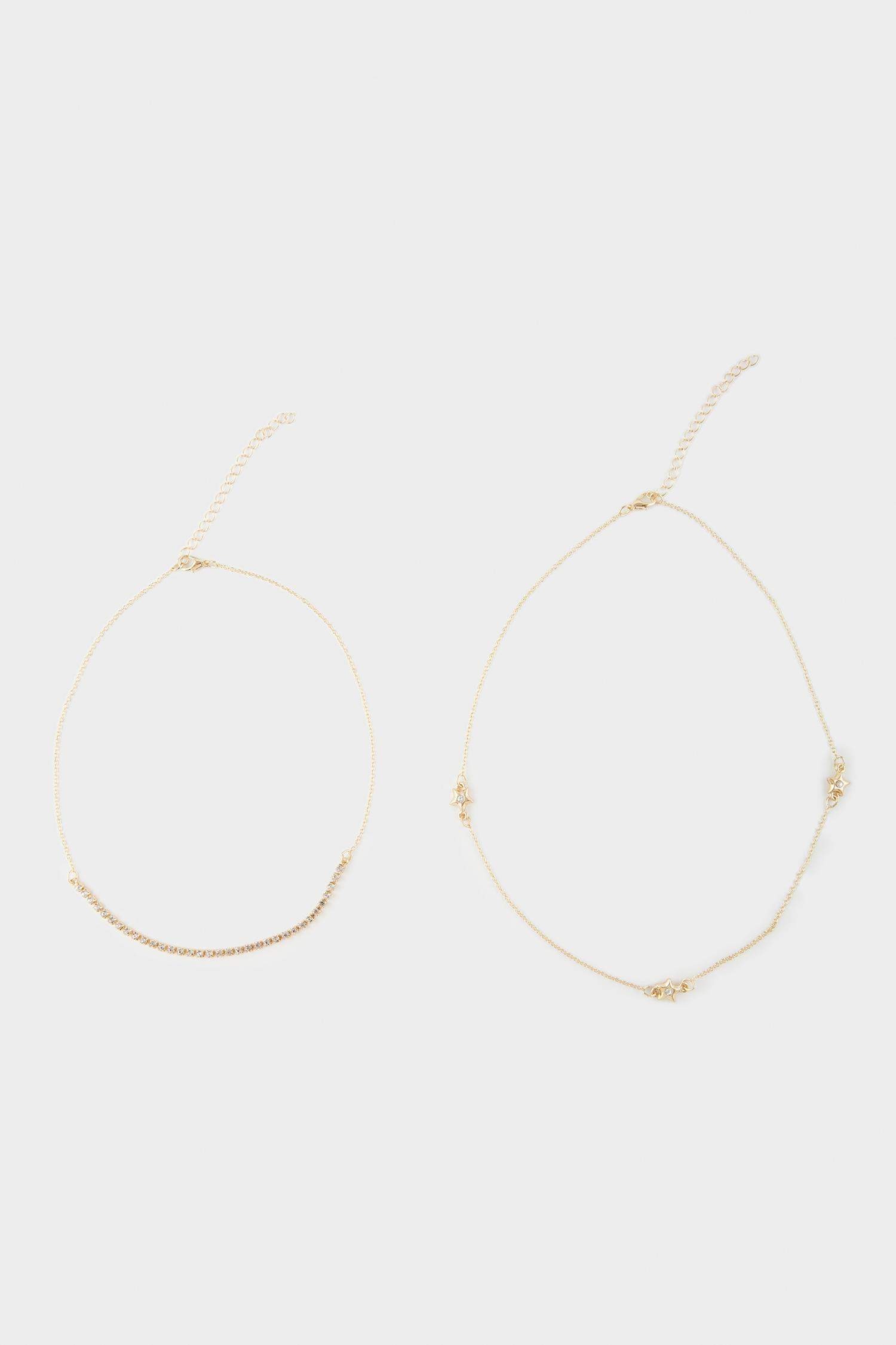 Kadın 2'li Gold Kolye