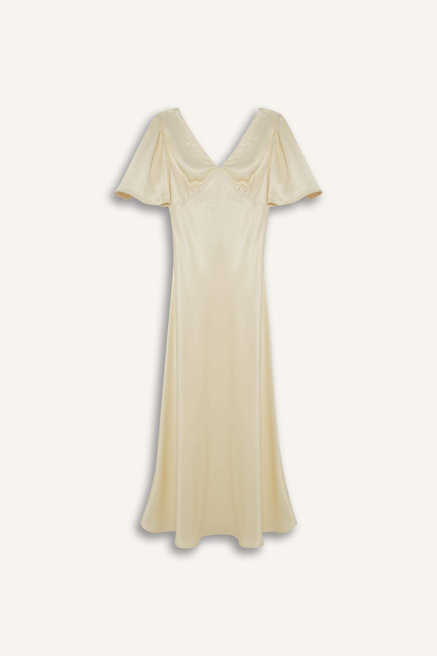 فستان ميدي ستان بياقة V