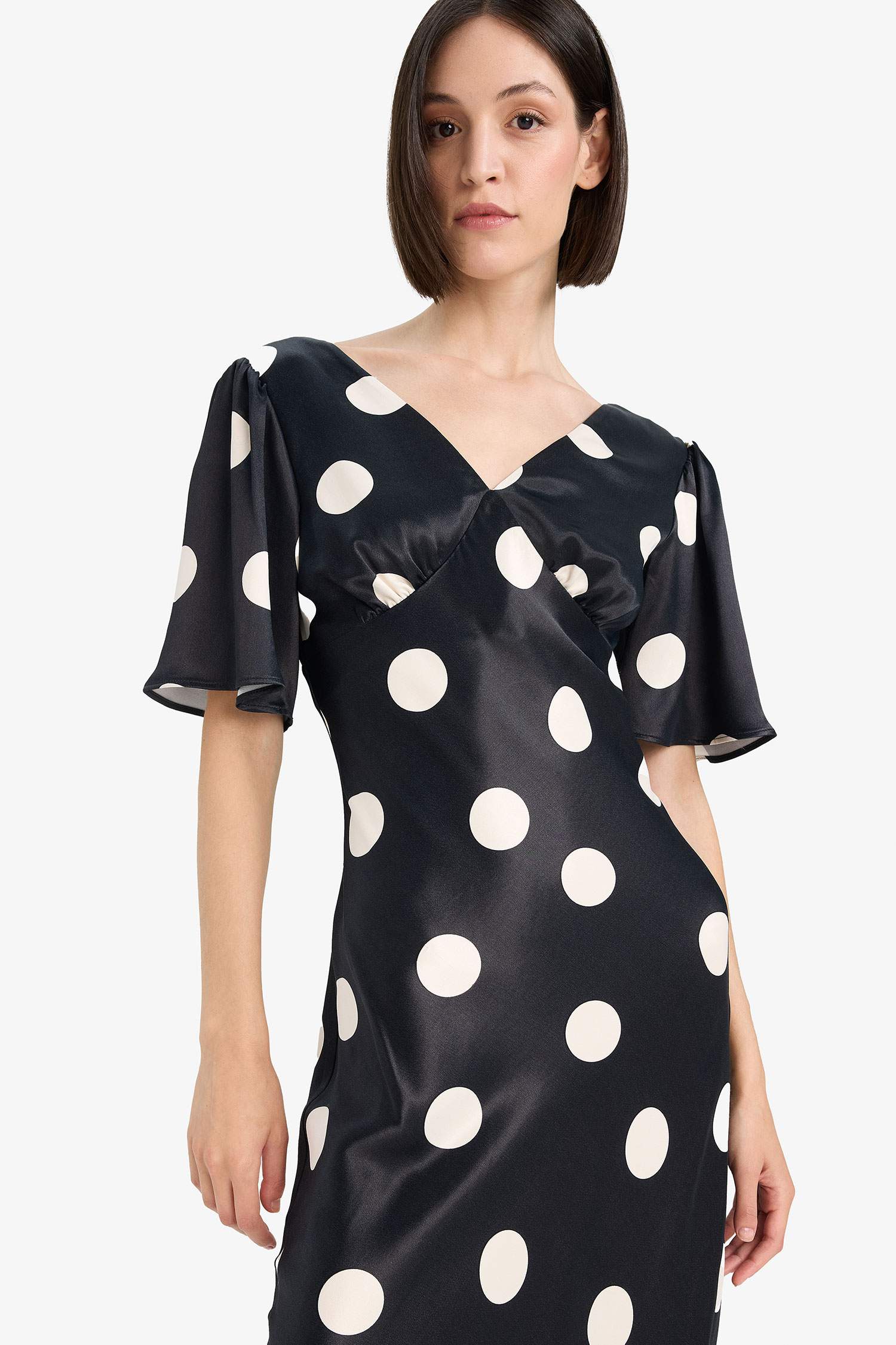 فستان ميدي ستان مطبوع بياخة V