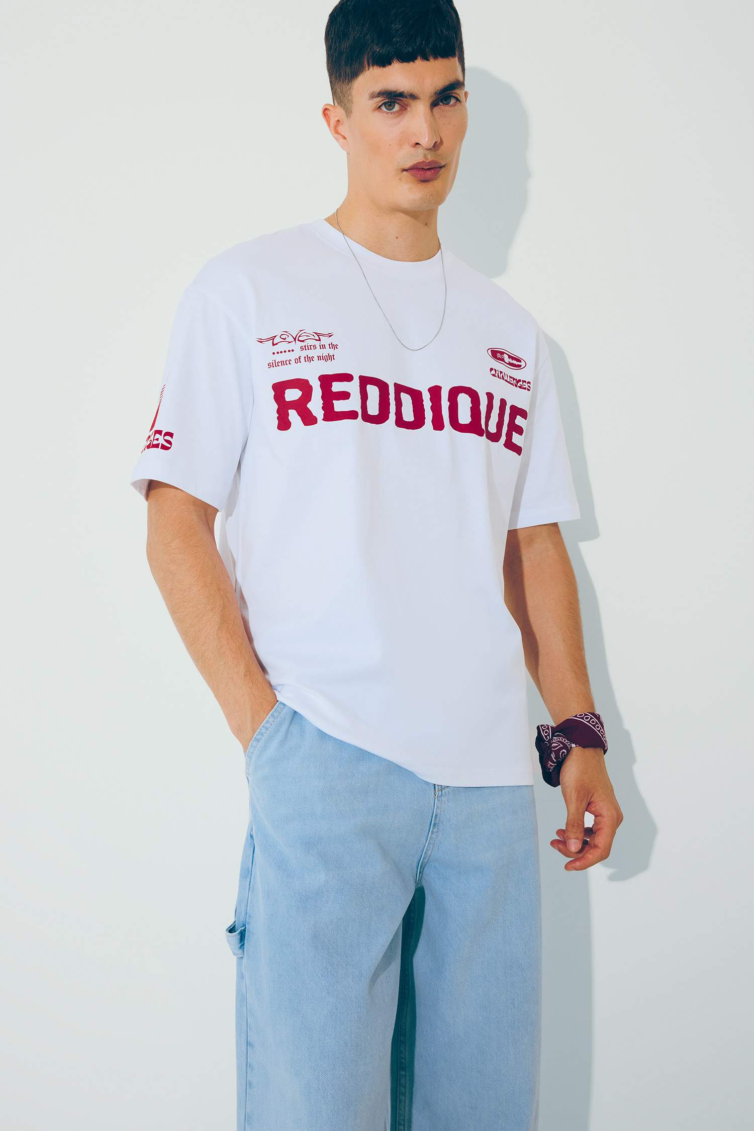 Boxy Fit Crew Neck Printed Short Sleeve T-Shirt