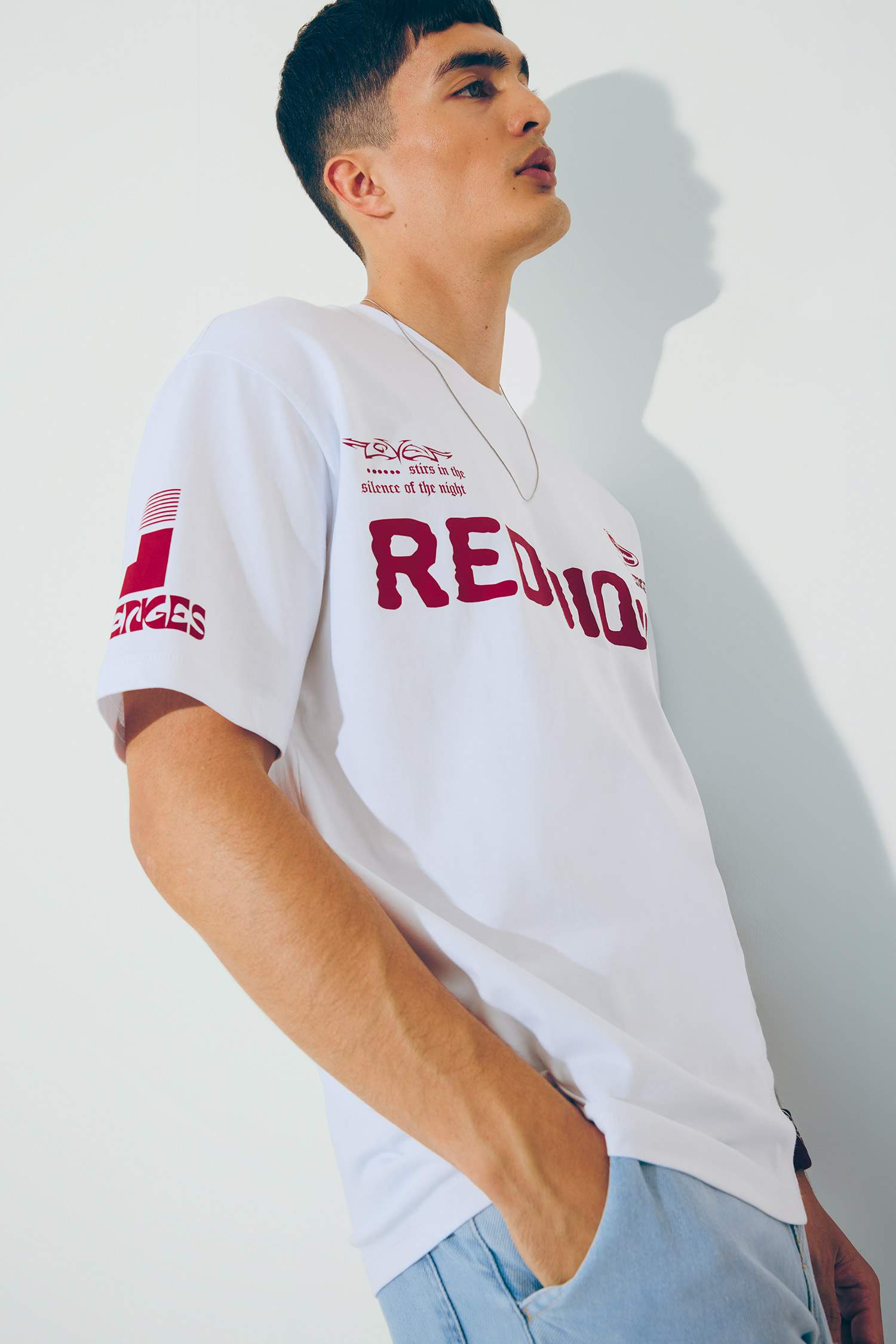 Boxy Fit Crew Neck Printed Short Sleeve T-Shirt