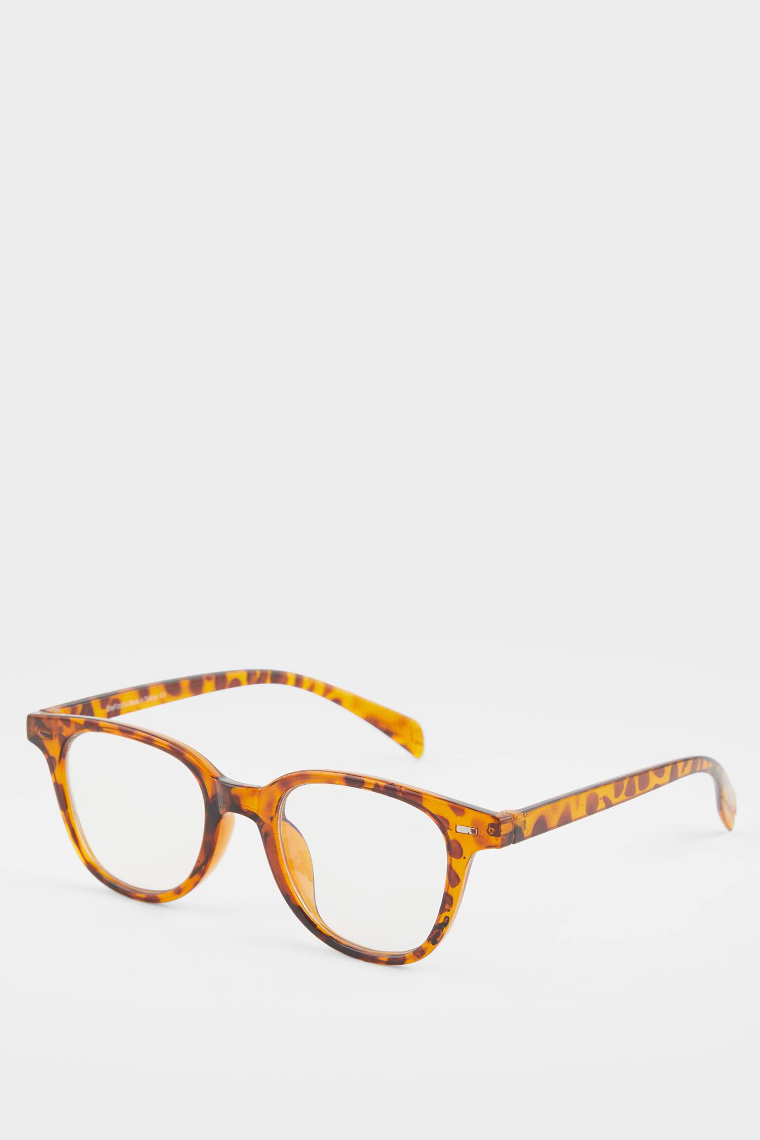 Unisex Mavi Cam Leopar Desen Çerçeveli Gözlük