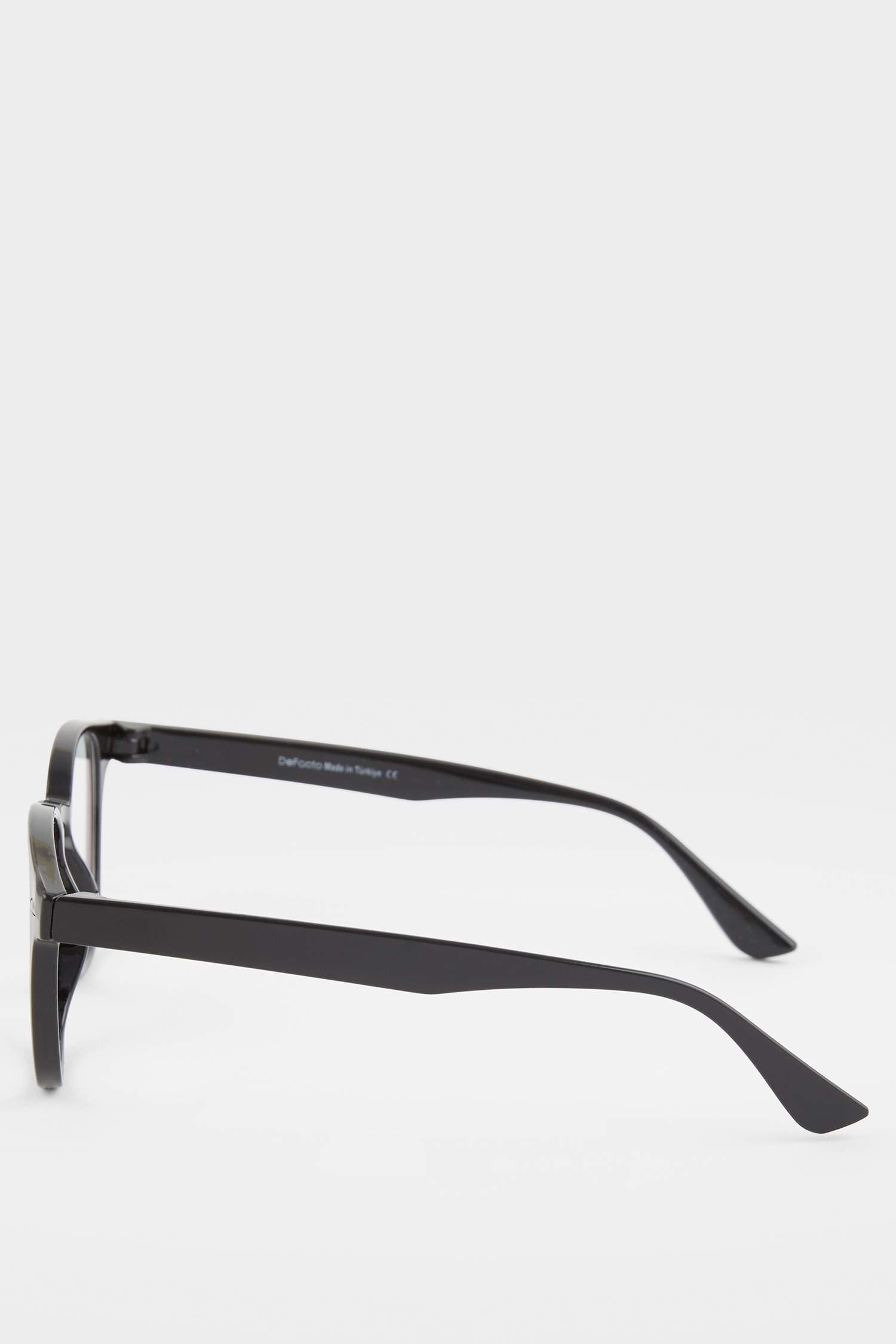 Unisex Mavi Cam Siyah Çerçeve Gözlük