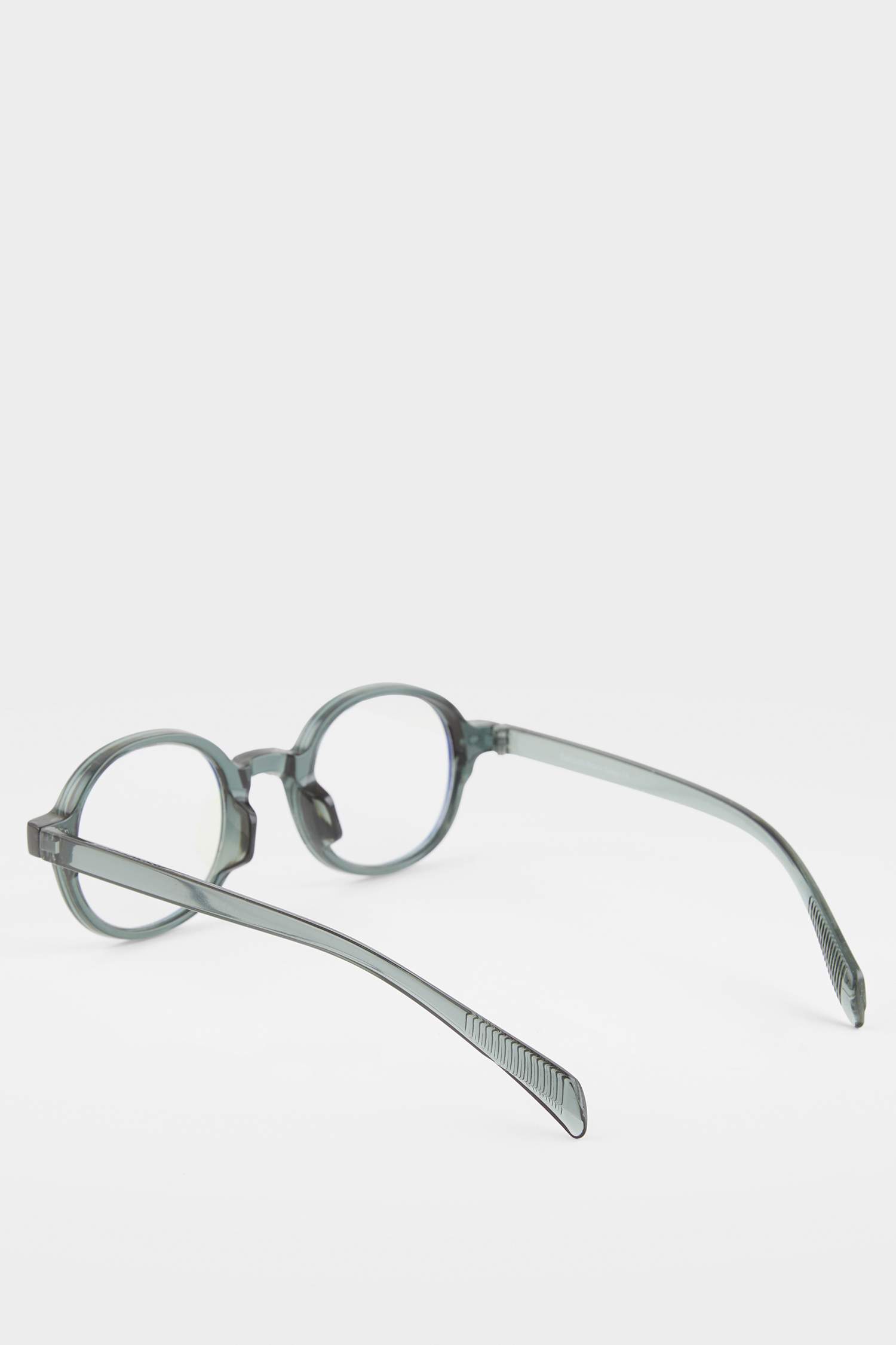 Unisex Mavi Cam Yeşil Çerçeveli Gözlük