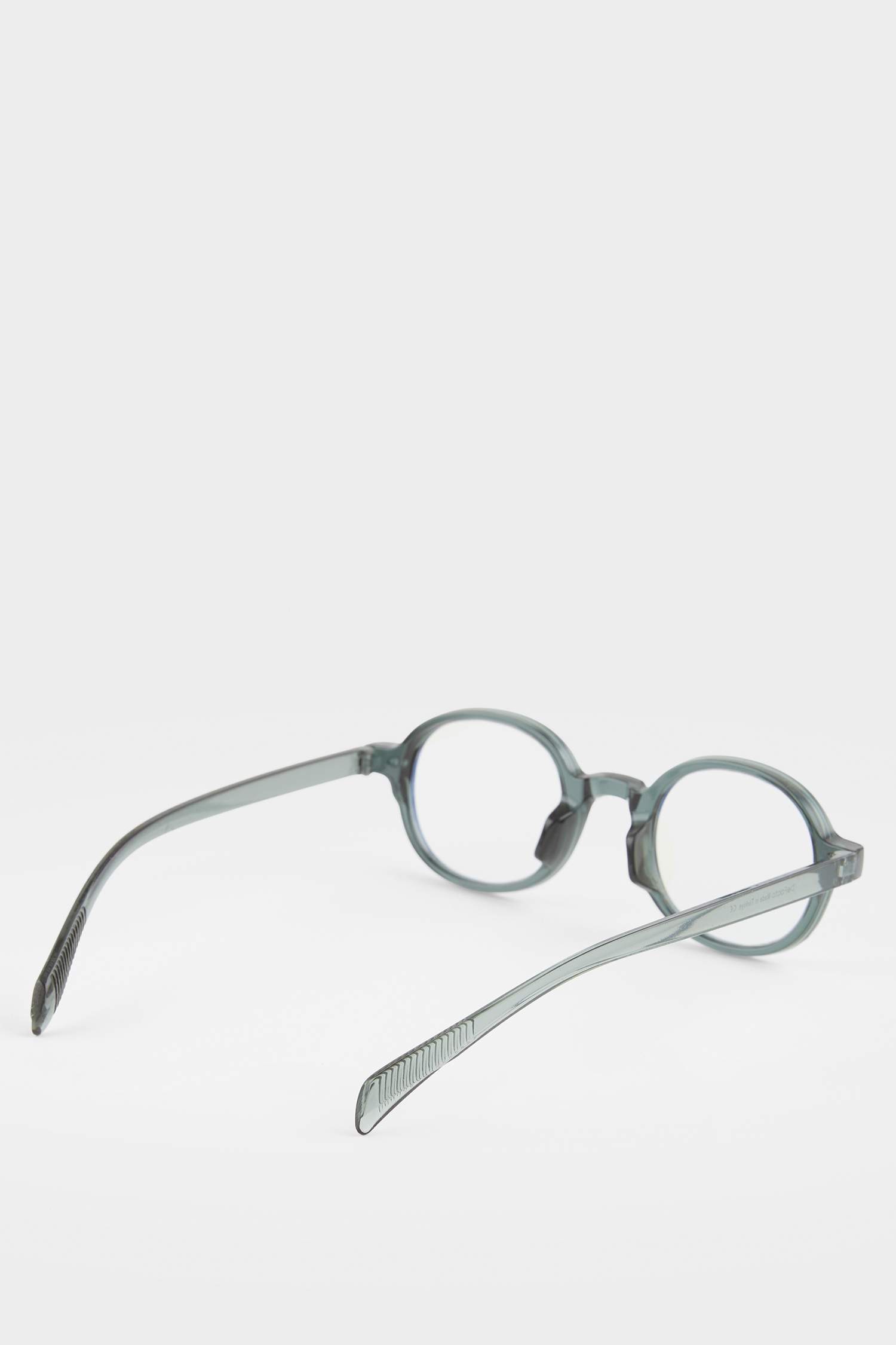 Unisex Mavi Cam Yeşil Çerçeveli Gözlük