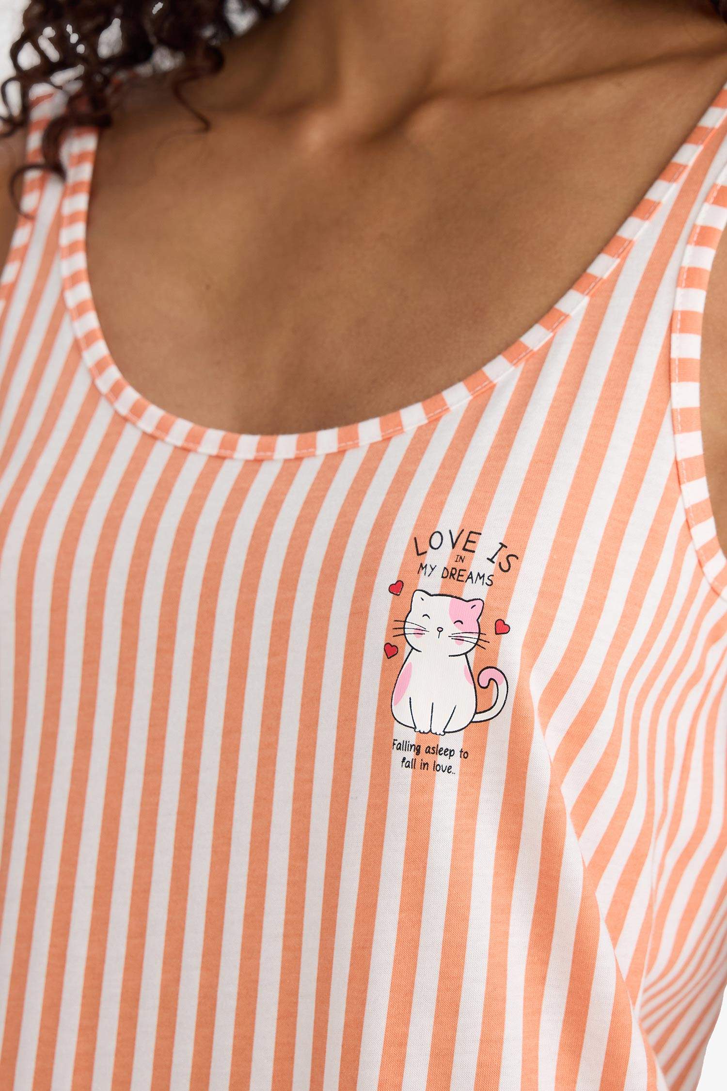 فستان نوم مخطط قصة عادية بياخة U Fall in Love من