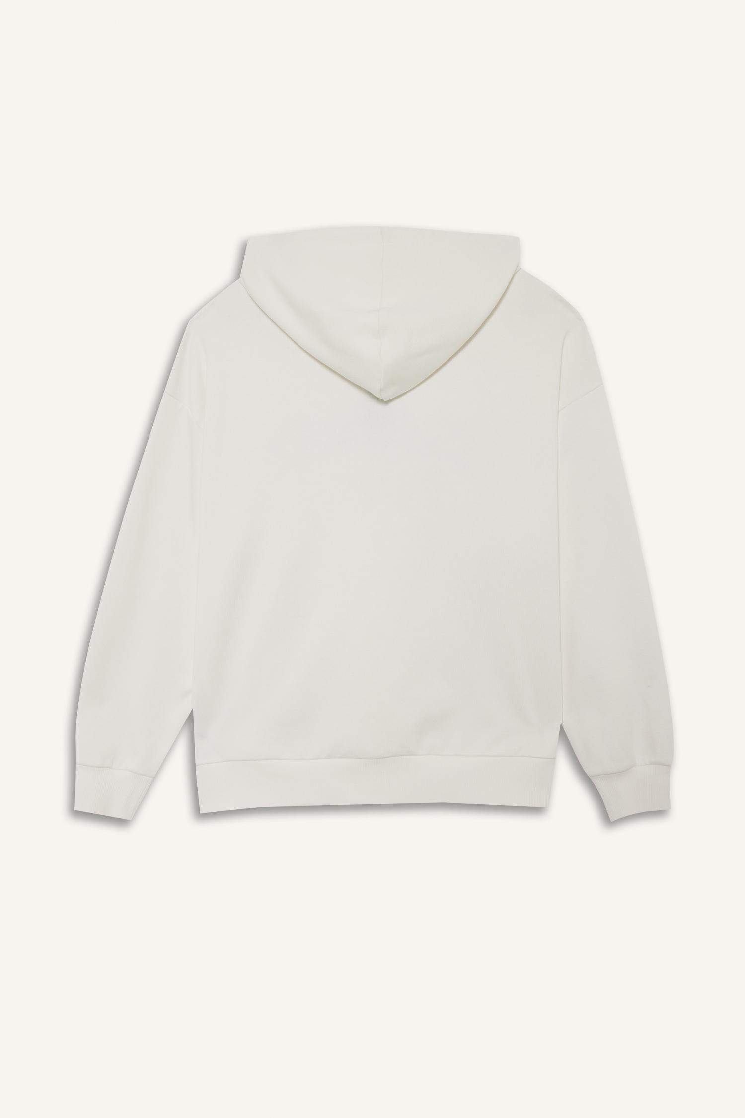 Oversize Geniş Kalıp Kapüşonlu Baskılı Sweatshirt