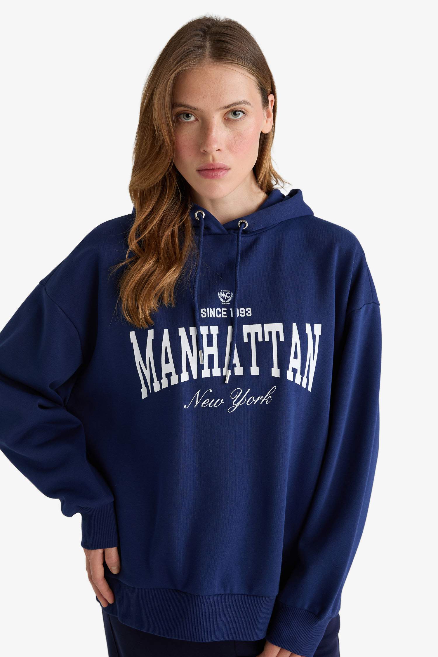 Oversize Fit Printed Long Sleeve Sweatshirt