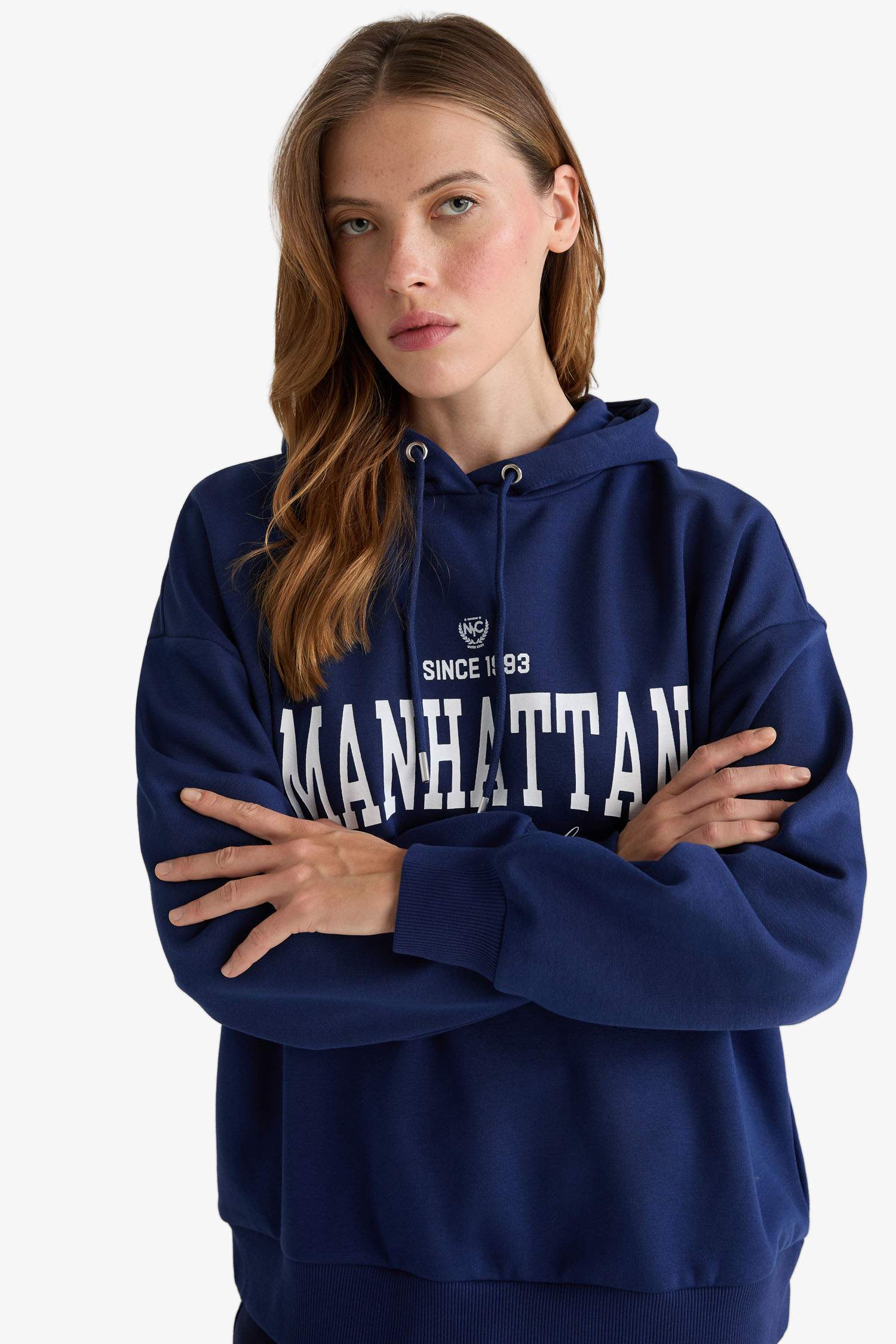 Oversize Fit Printed Long Sleeve Sweatshirt