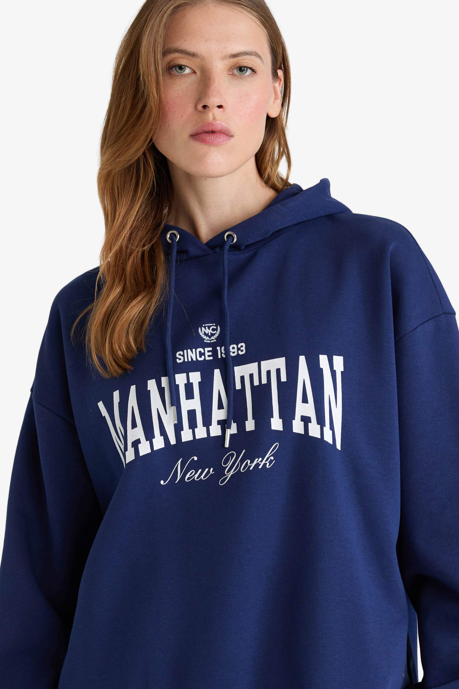 Oversize Fit Printed Long Sleeve Sweatshirt