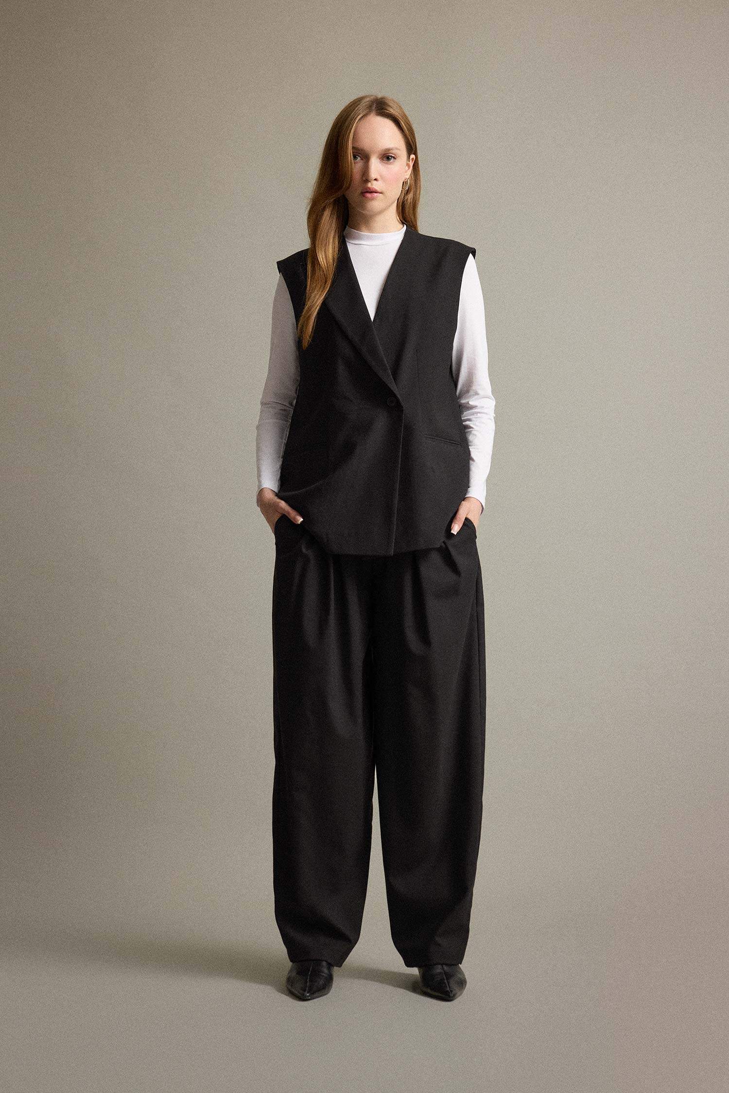 Regular Fit Jacket Collar Vest