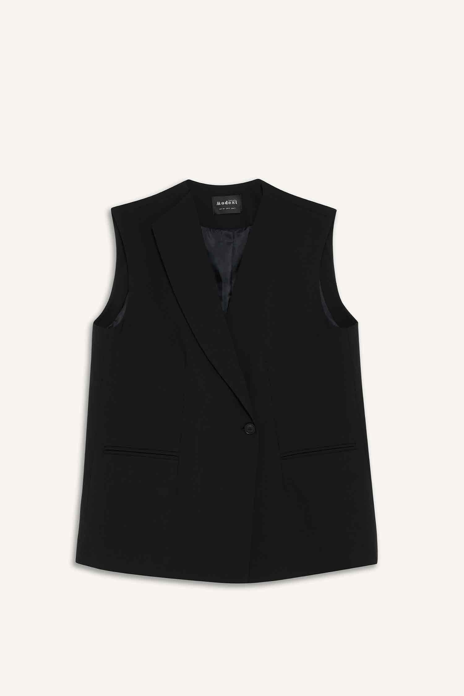 Regular Fit Jacket Collar Vest