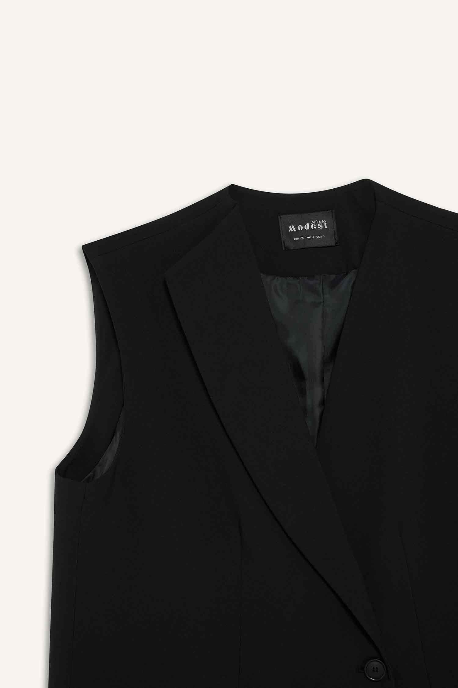 Regular Fit Jacket Collar Vest