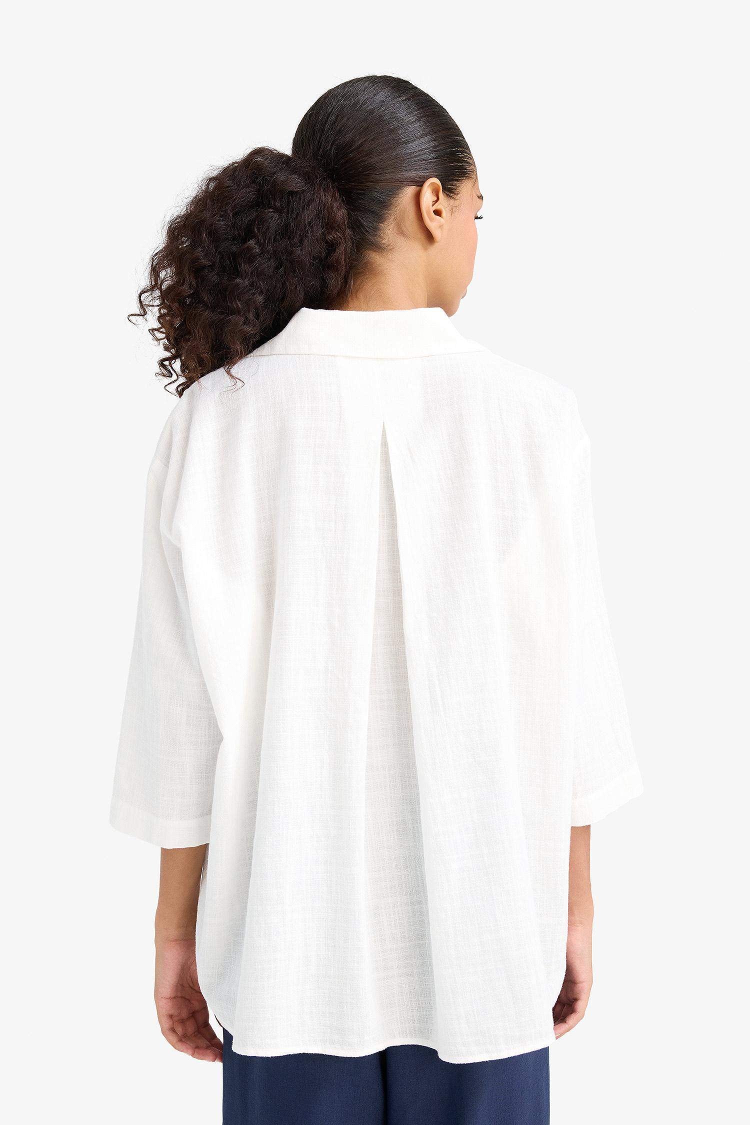 Oversize Geniş Kalıp Pamuklu Kısa Kollu Gömlek