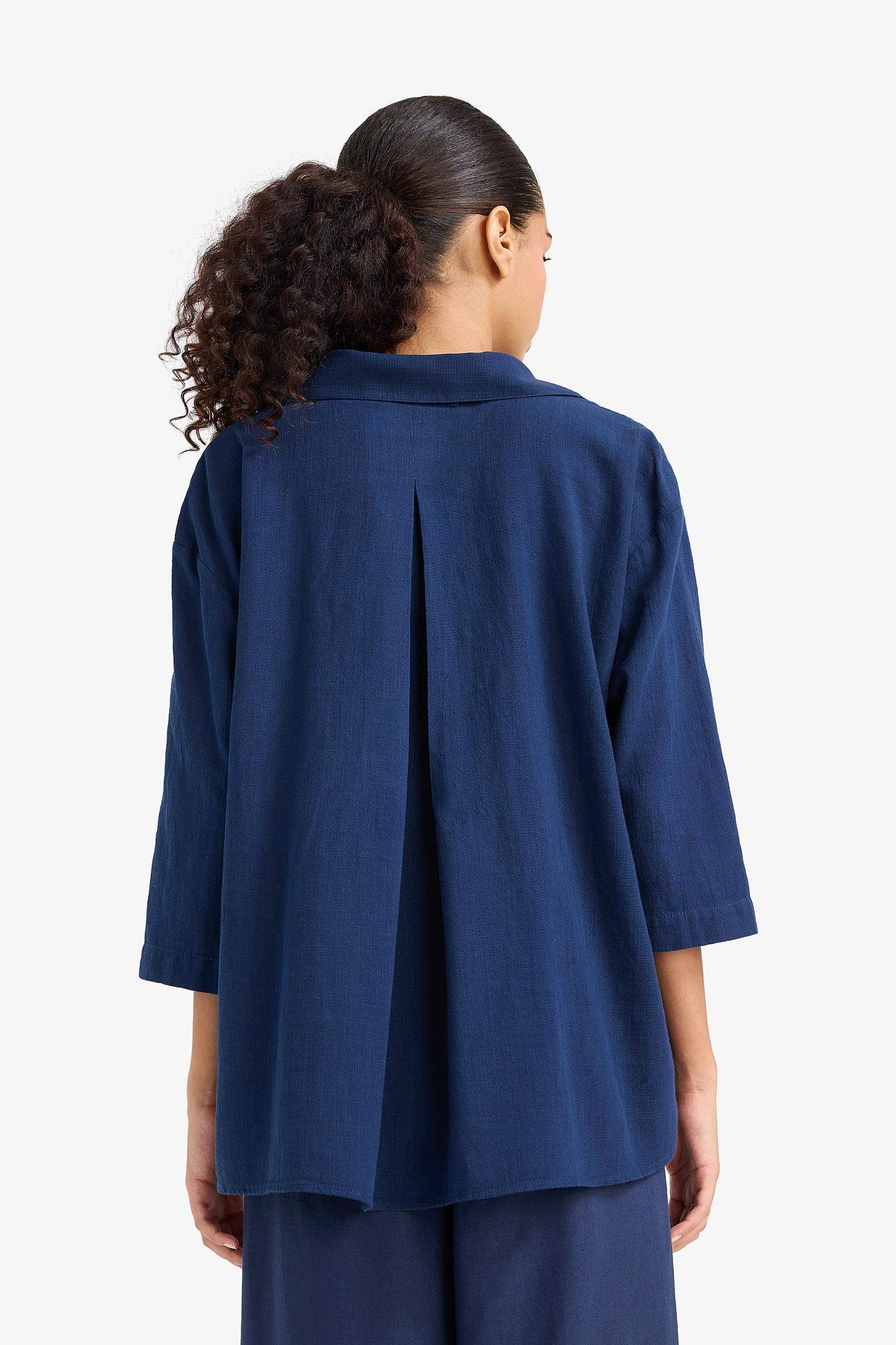 Oversize Fit Shirt Collar Cotton Short Sleeve Shirt